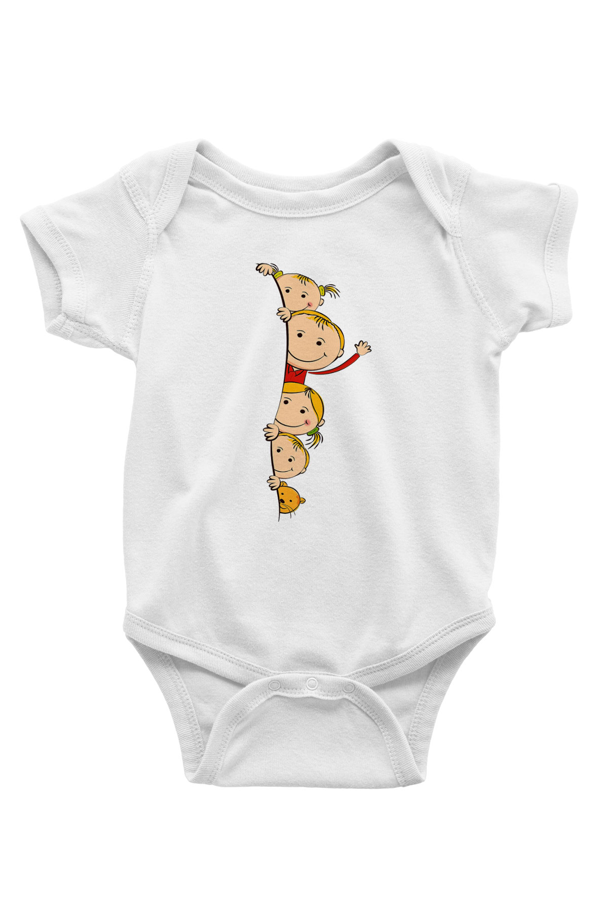Ana okulu Baskılı Beyaz Unisex Bebek Body - Zıbın