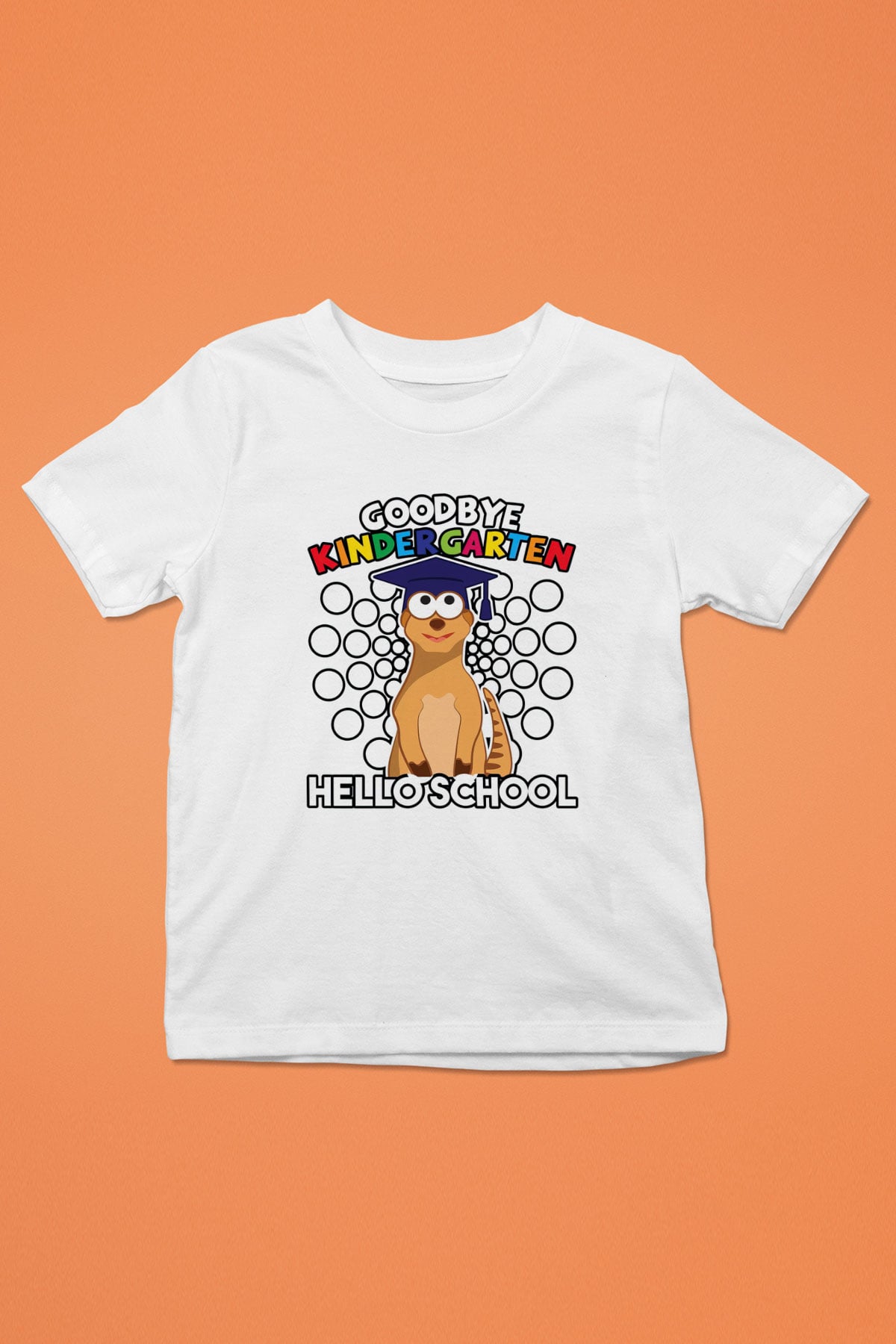 Ana okulu Beyaz Unisex Çocuk Tişört