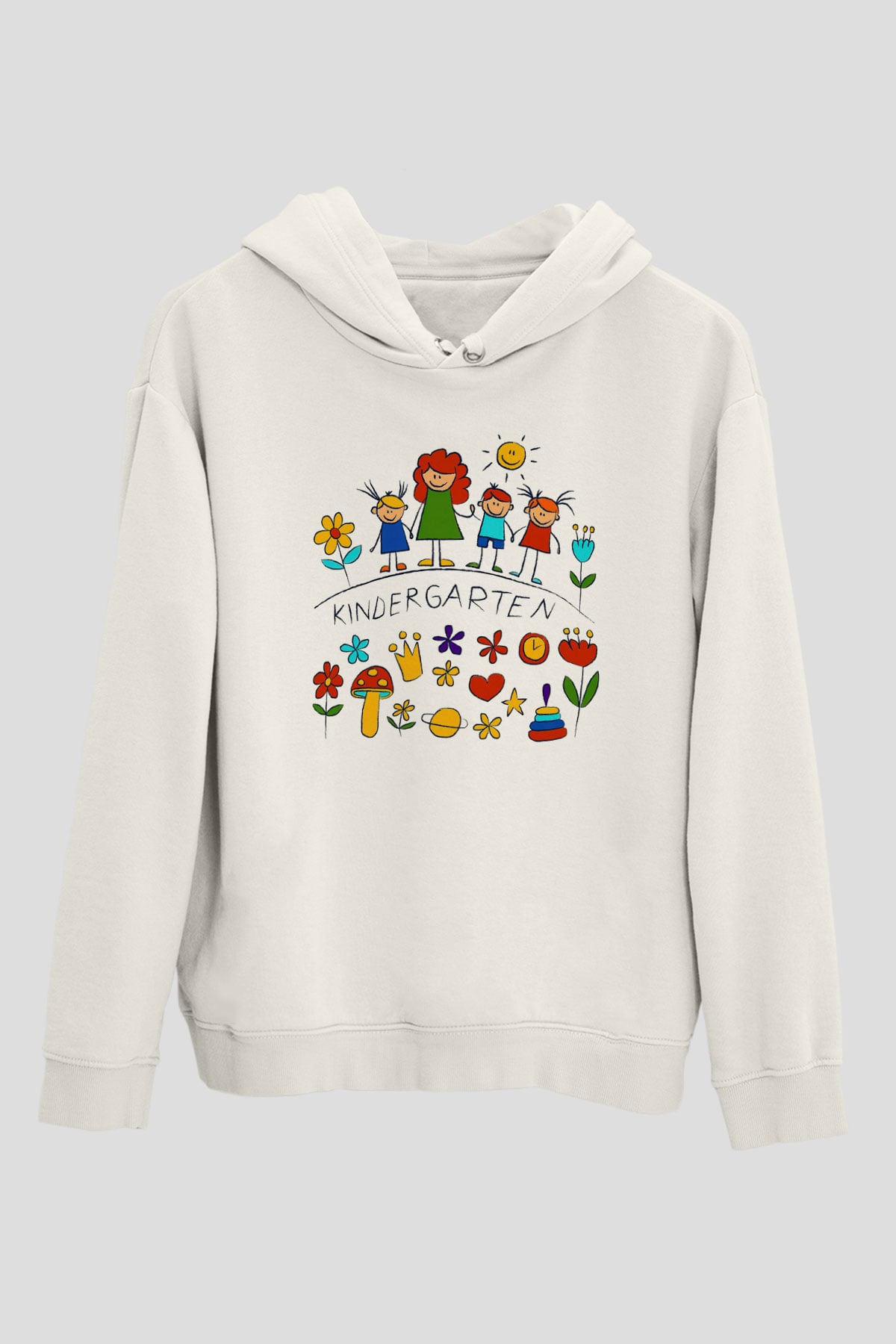 Ana okulu Beyaz Unisex Hoodie