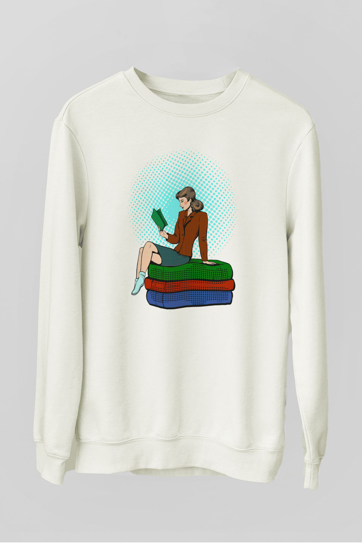 Ana okulu Beyaz Unisex Sweatshirt