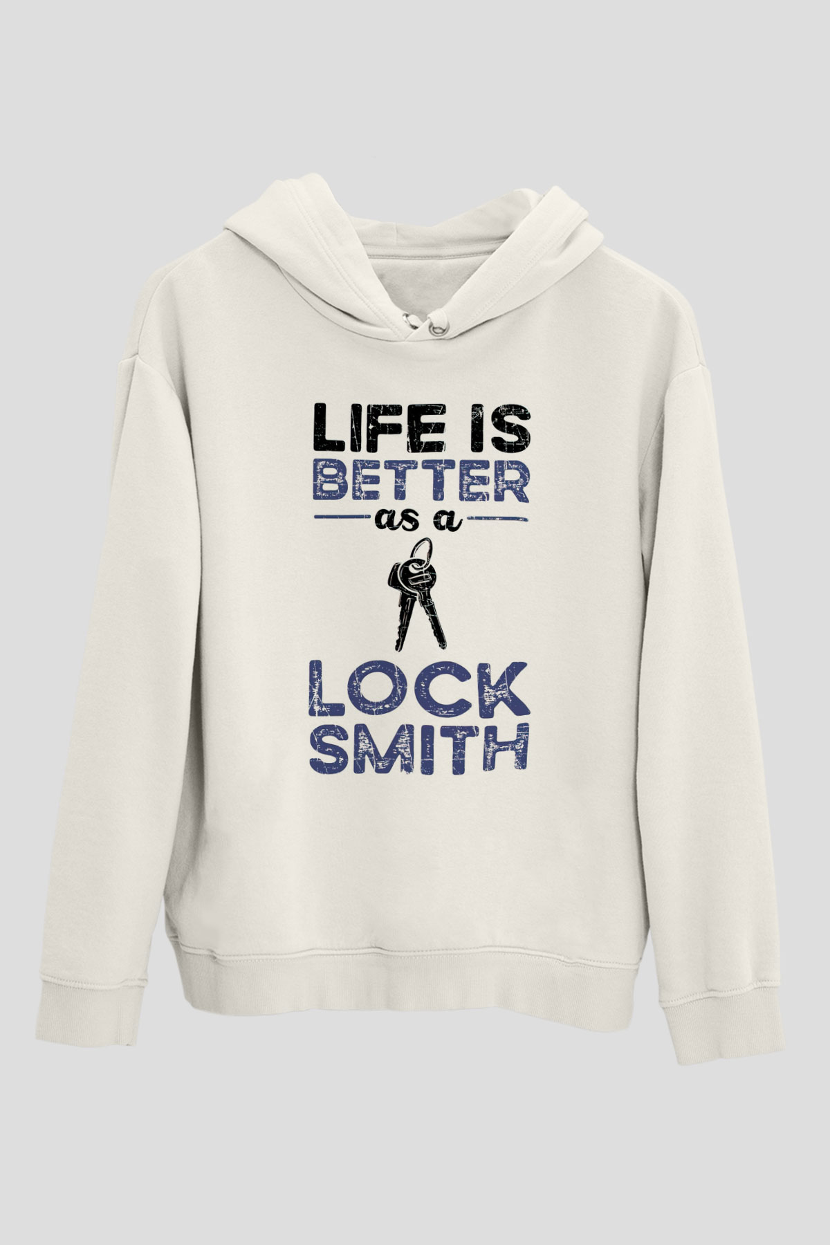 Anahtarcı Beyaz Unisex Kapüşonlu Sweatshirt