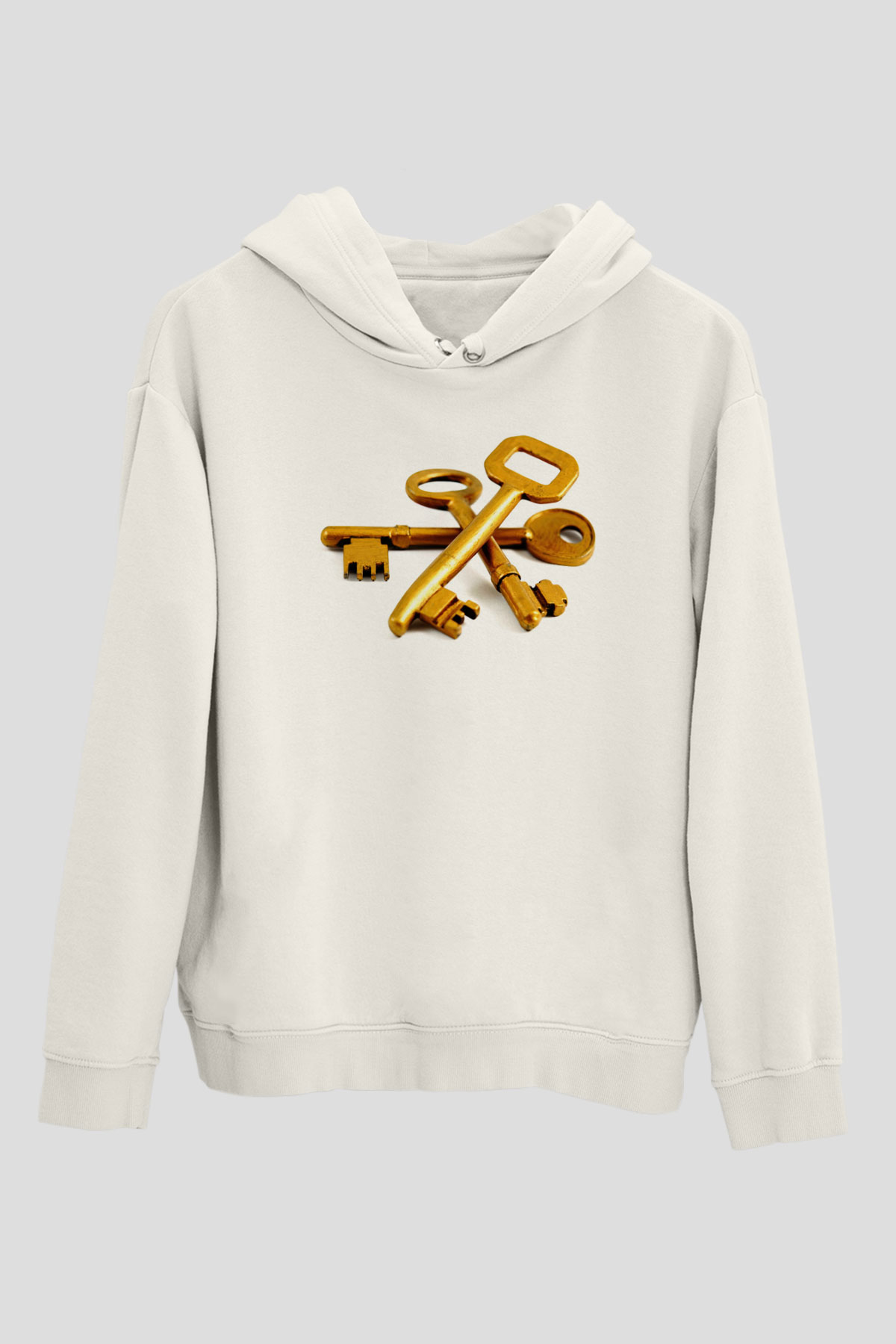 Anahtarcı Beyaz Unisex Kapüşonlu Sweatshirt