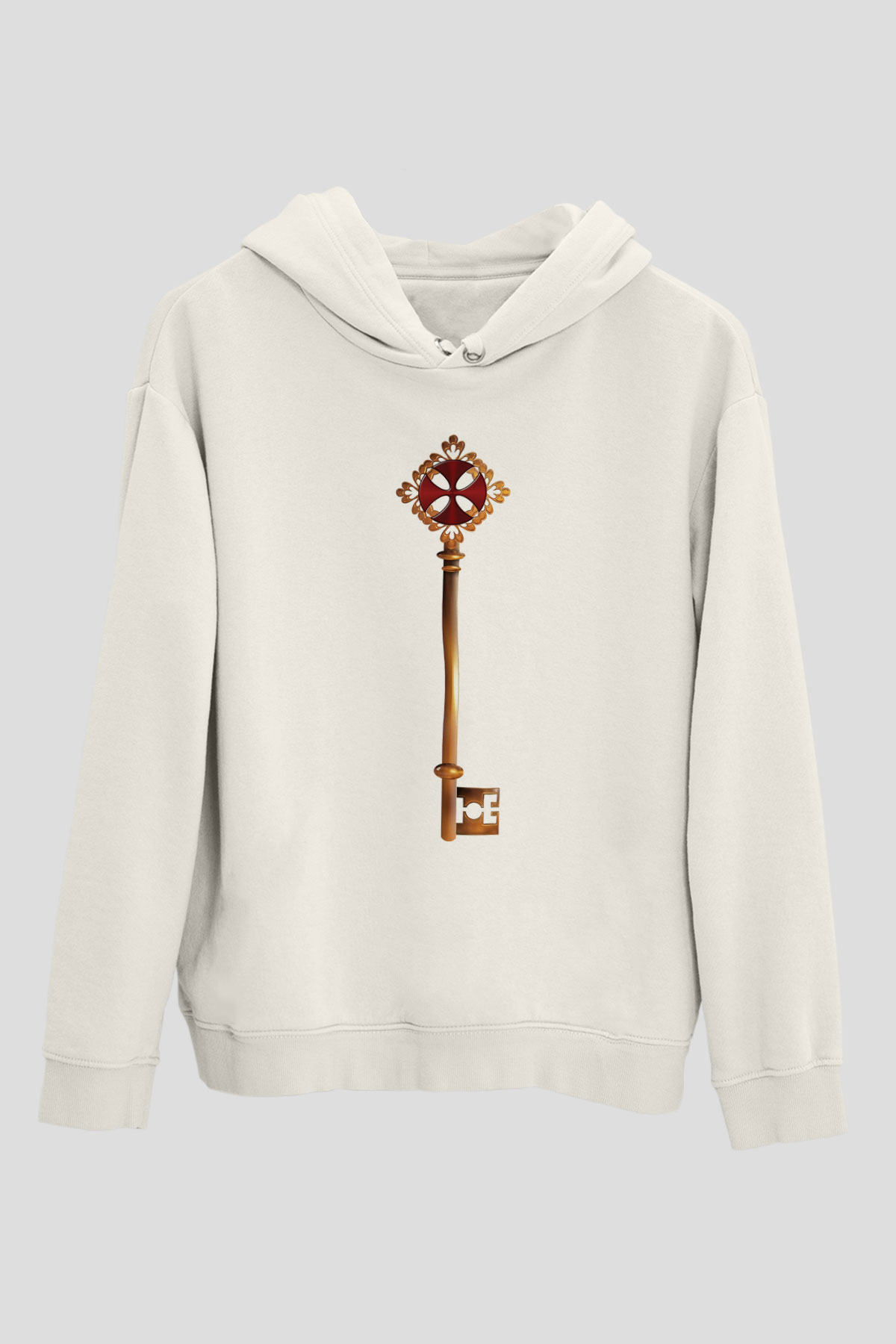 Anahtarcı Beyaz Unisex Kapüşonlu Sweatshirt