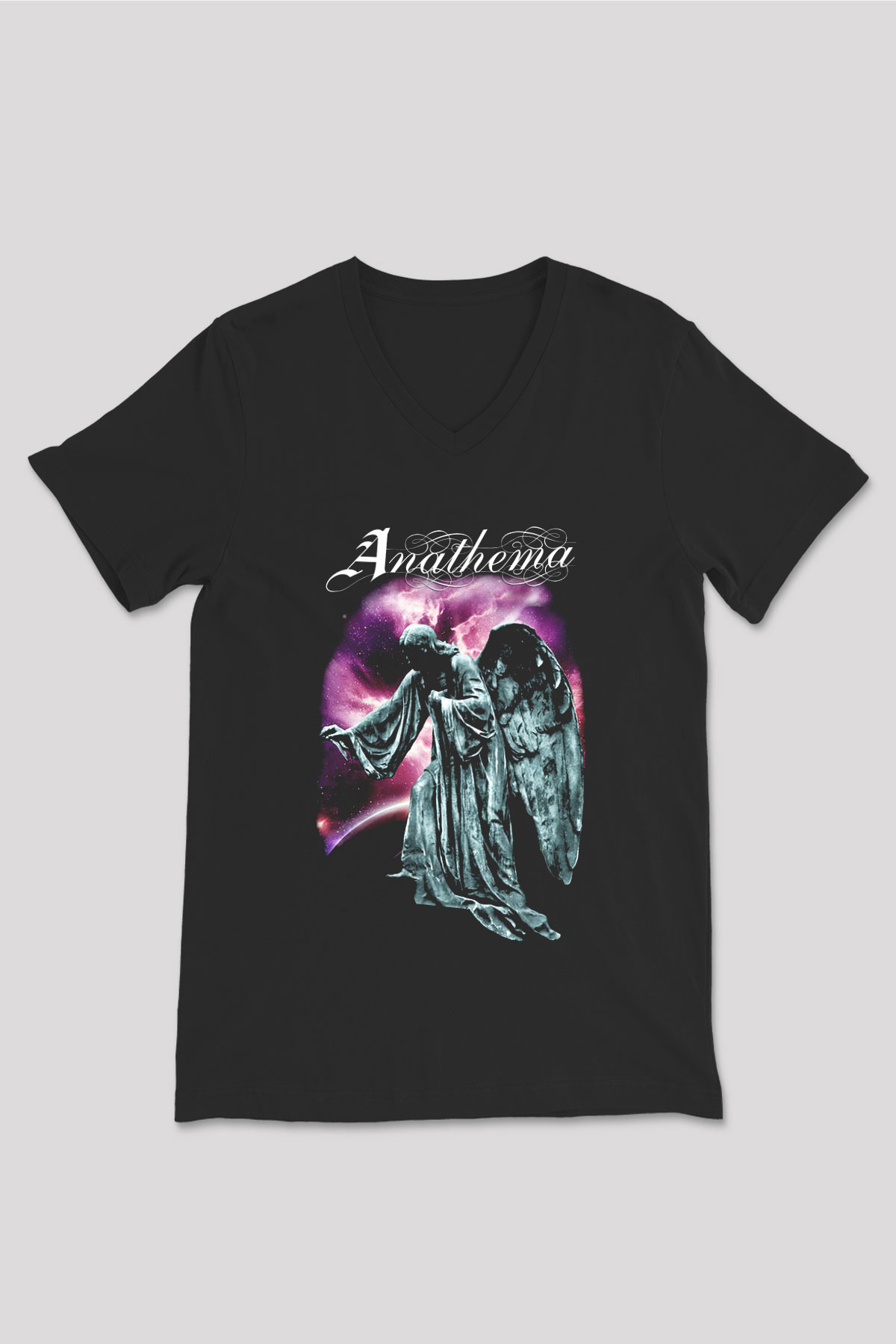 Anathema Siyah Unisex V Yaka Tişört T-Shirt