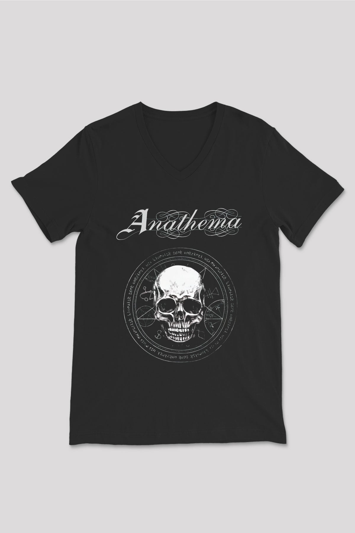 Anathema Siyah Unisex V Yaka Tişört T-Shirt