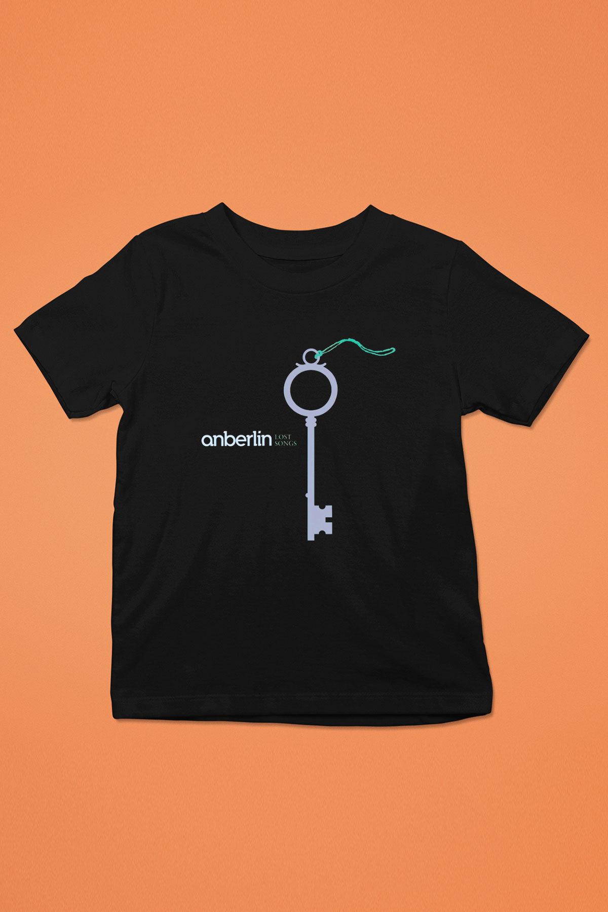 Anberlin Baskılı Siyah Unisex Çocuk Tişört