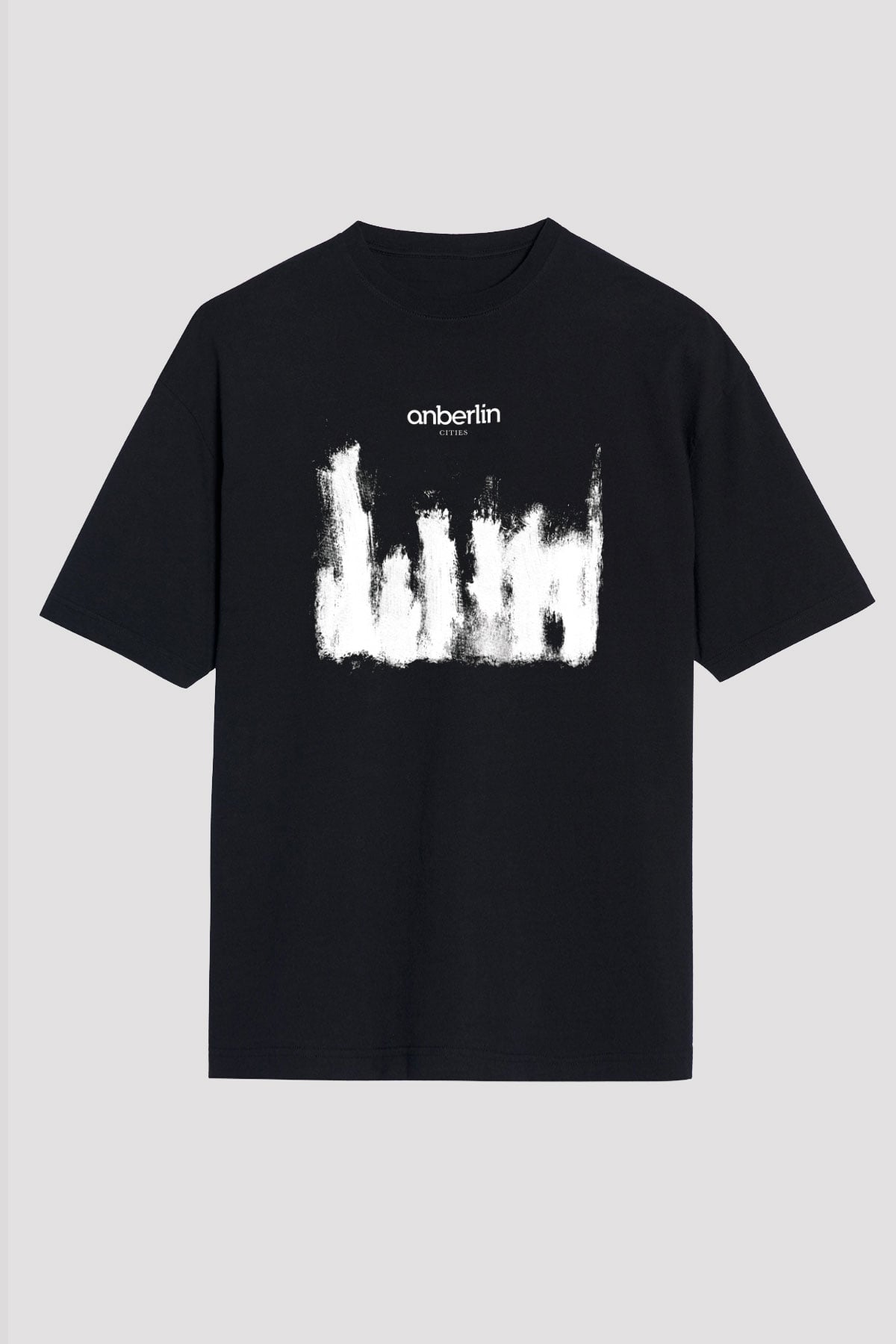 Anberlin Baskılı Unisex Siyah Oversize Tişört