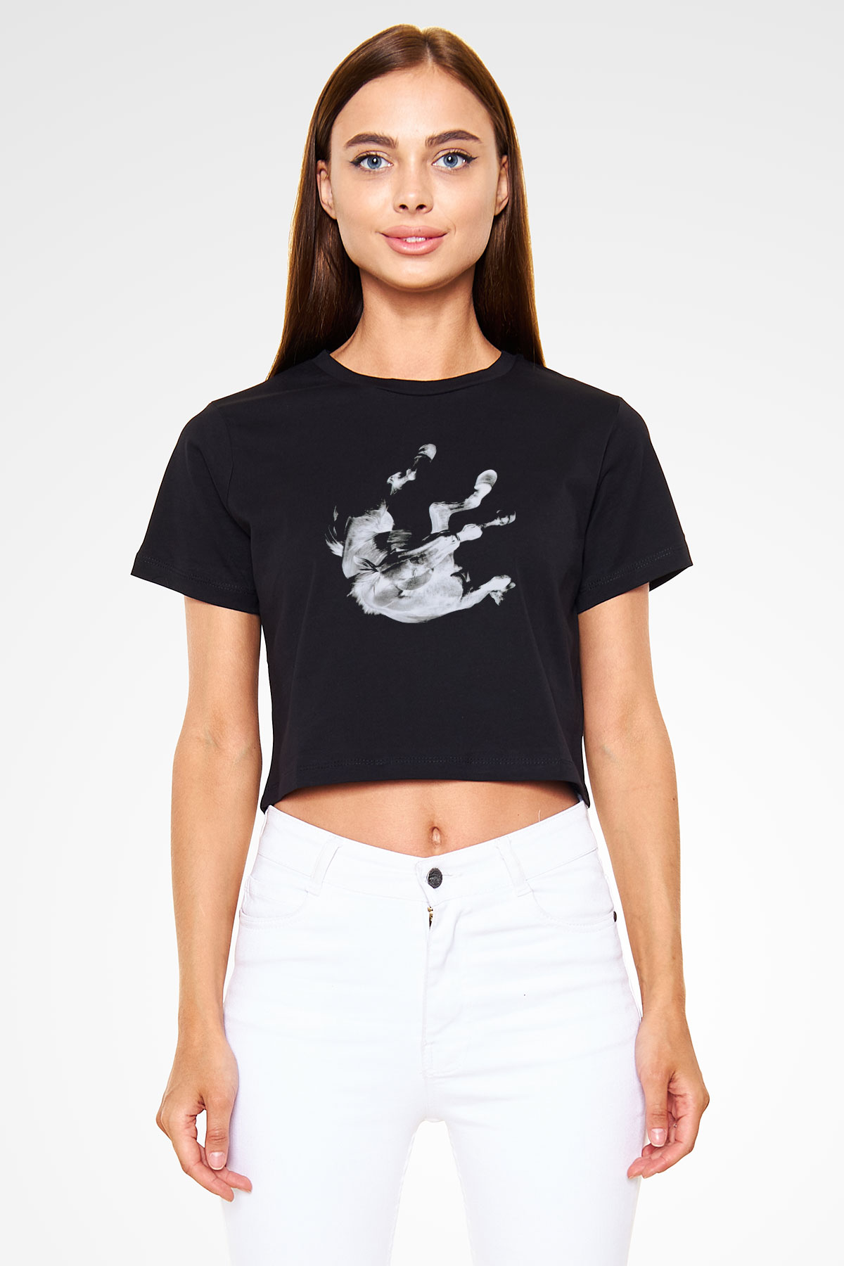 Anberlin Siyah  Crop Top Tişört