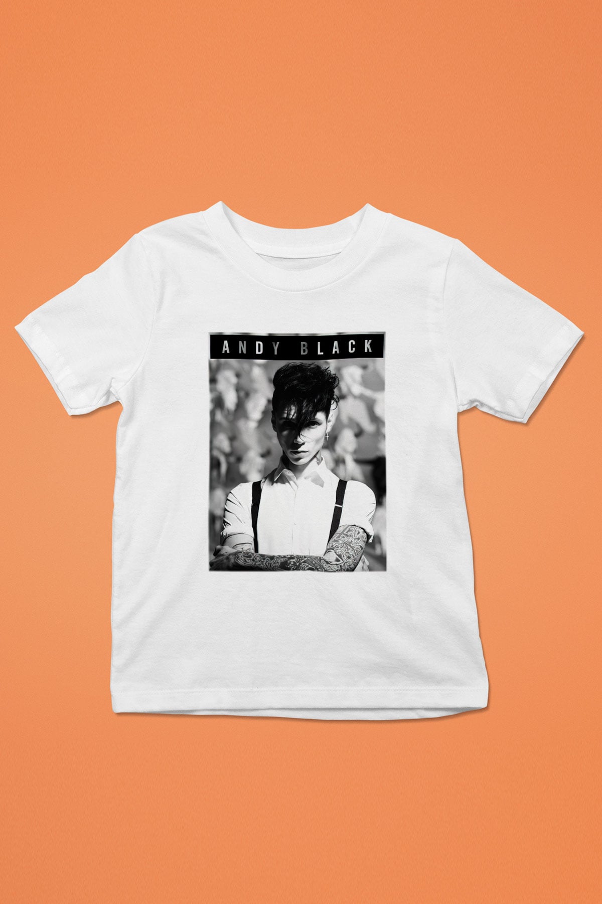 Andy Black Baskılı Beyaz Unisex Çocuk Tişört