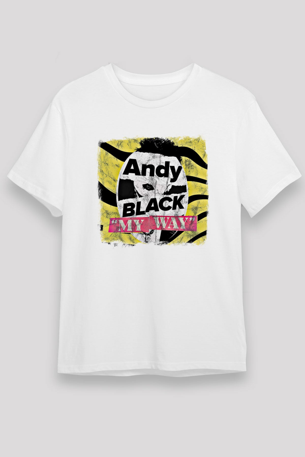 Andy Black Baskılı Unisex Beyaz Tişört