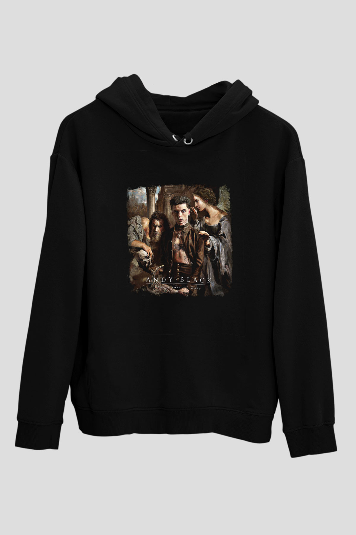 Andy Black Baskılı Unisex Siyah Hoodie