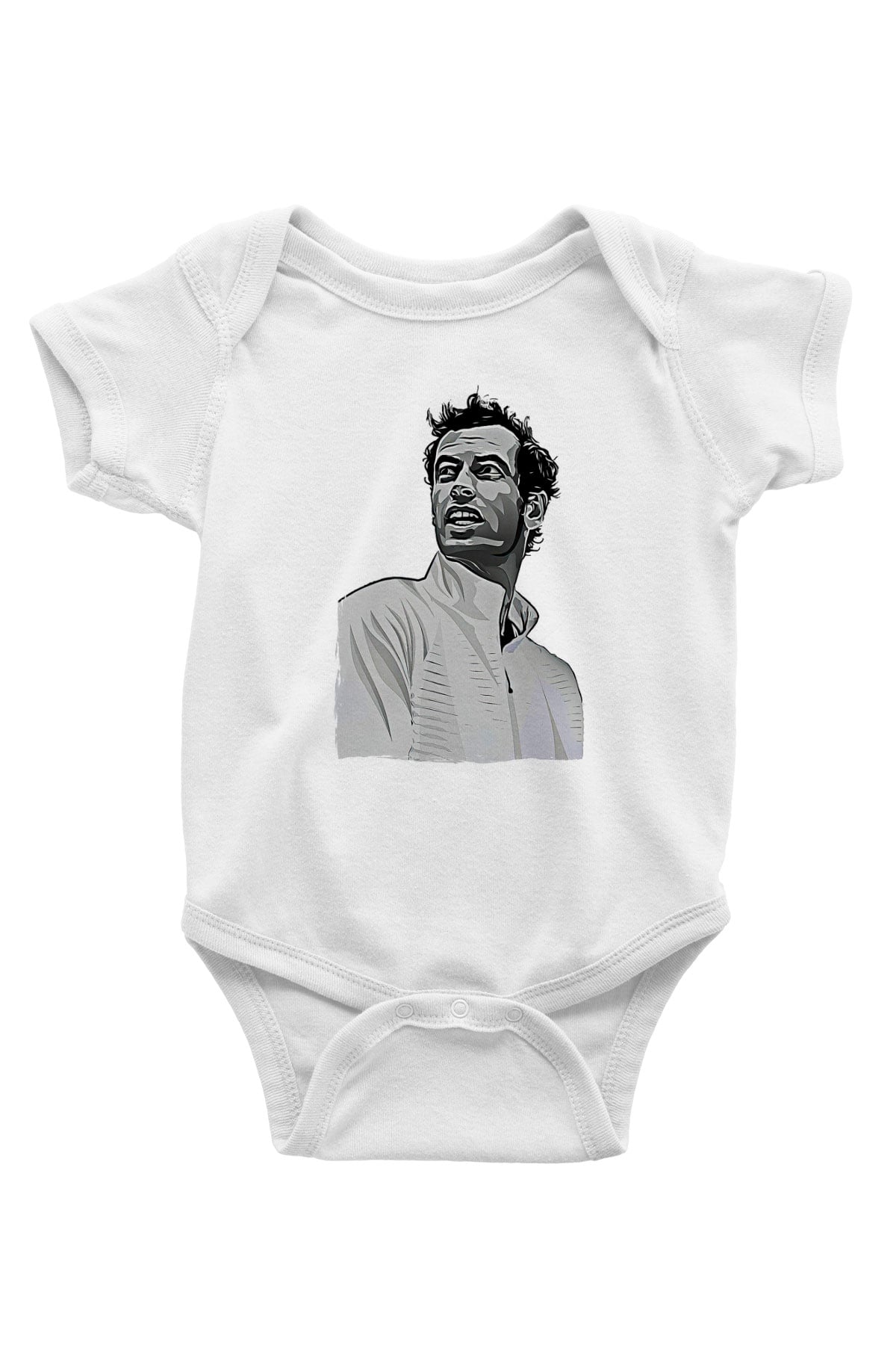 Andy Murray Baskılı Beyaz Unisex Bebek Body - Zıbın