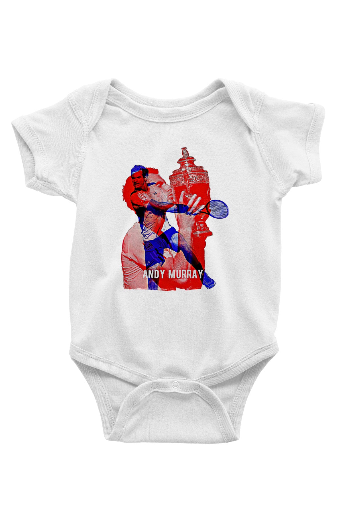 Andy Murray Baskılı Beyaz Unisex Bebek Body - Zıbın