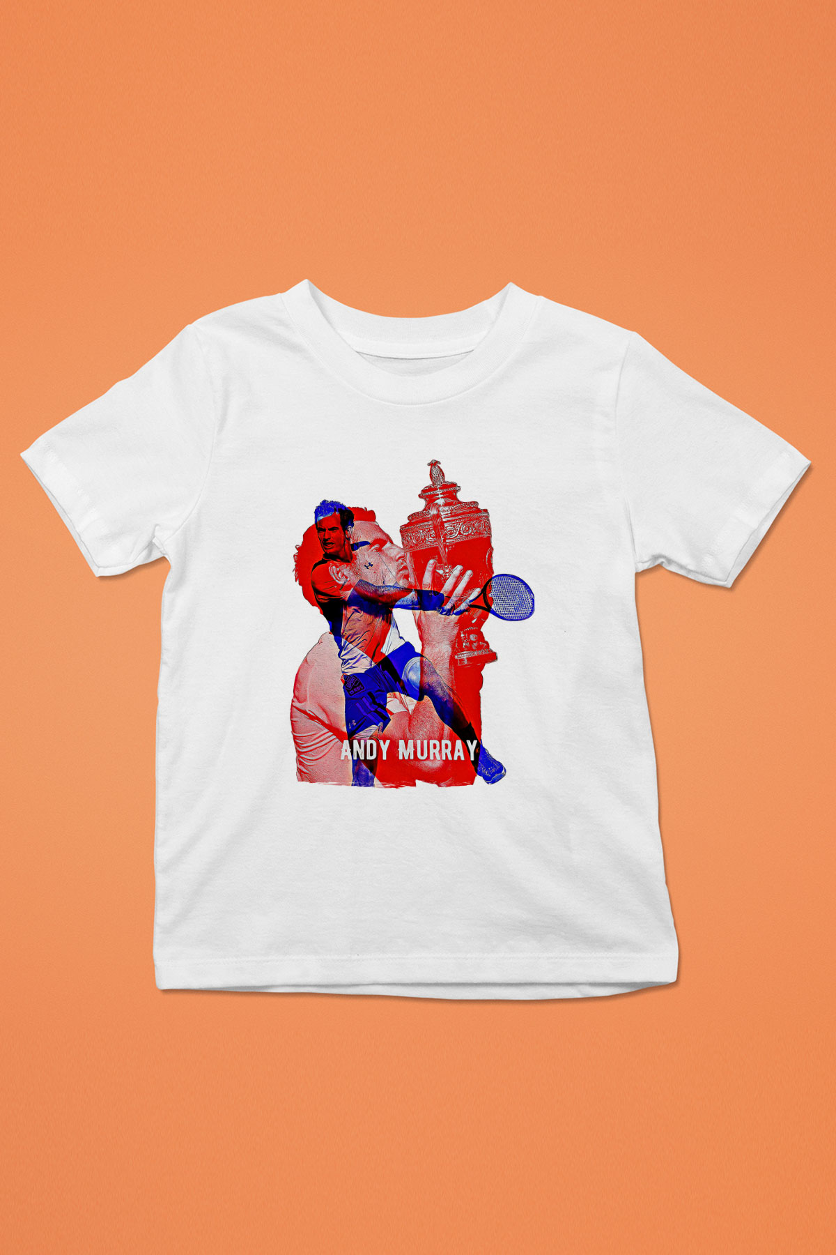 Andy Murray Baskılı Beyaz Unisex Beyaz Çocuk Tişört - Tshirt