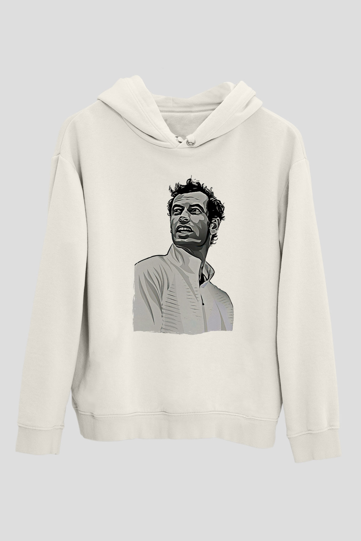 Andy Murray Baskılı Beyaz Unisex Kapüşonlu Sweatshirt