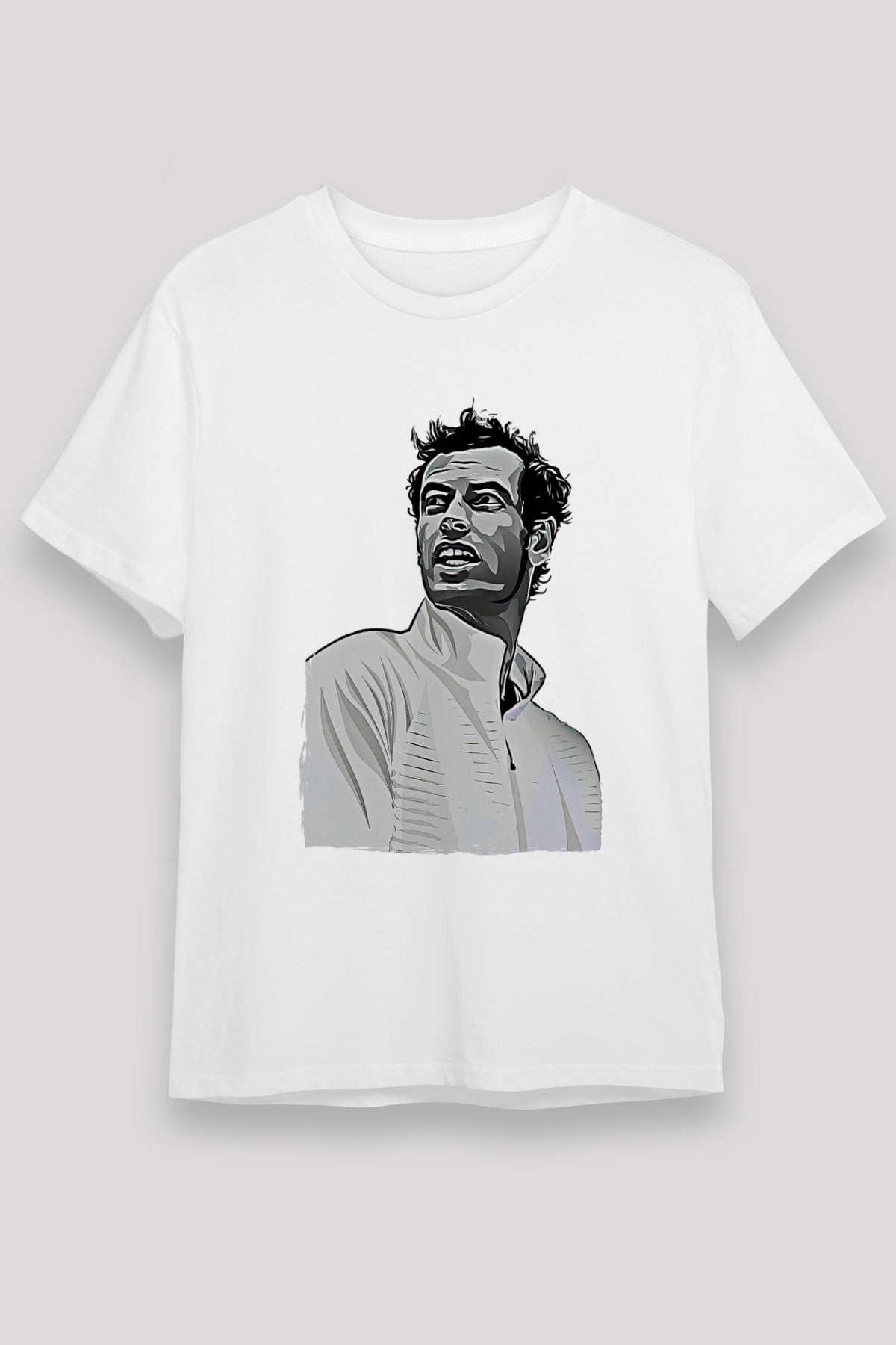 Andy Murray Baskılı Unisex Beyaz Tişört - Tshirt