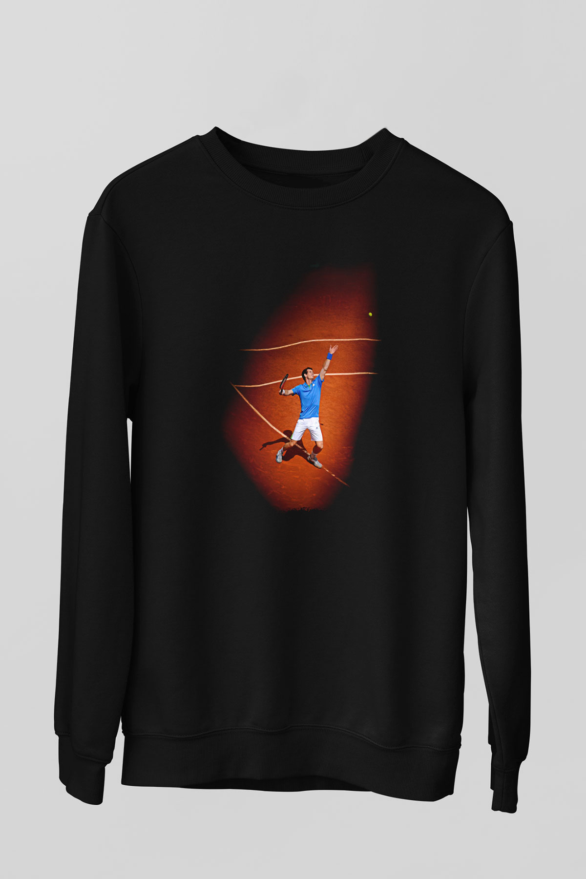 Andy Murray Baskılı Unisex Siyah Sweatshirt