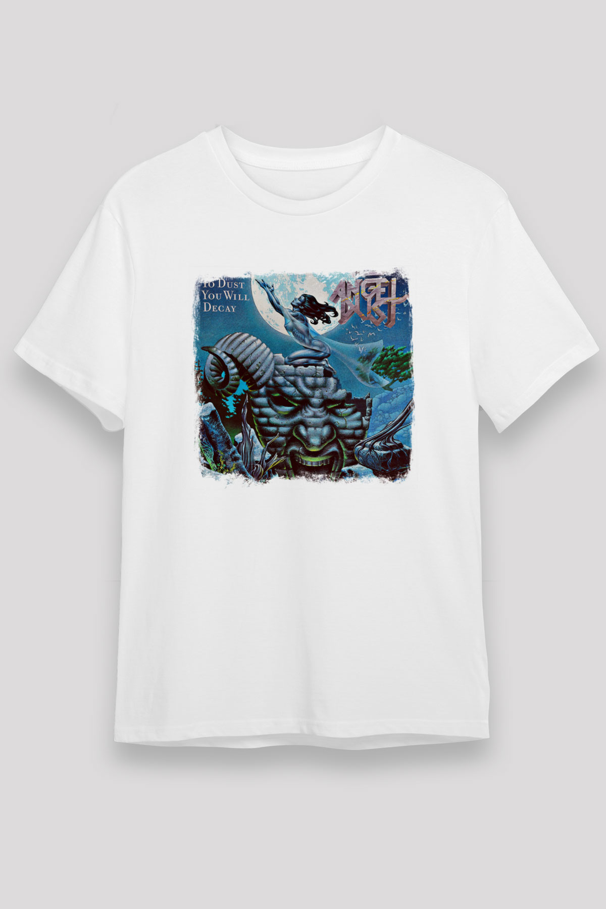 Angel Dust Baskılı Unisex Beyaz Tişört