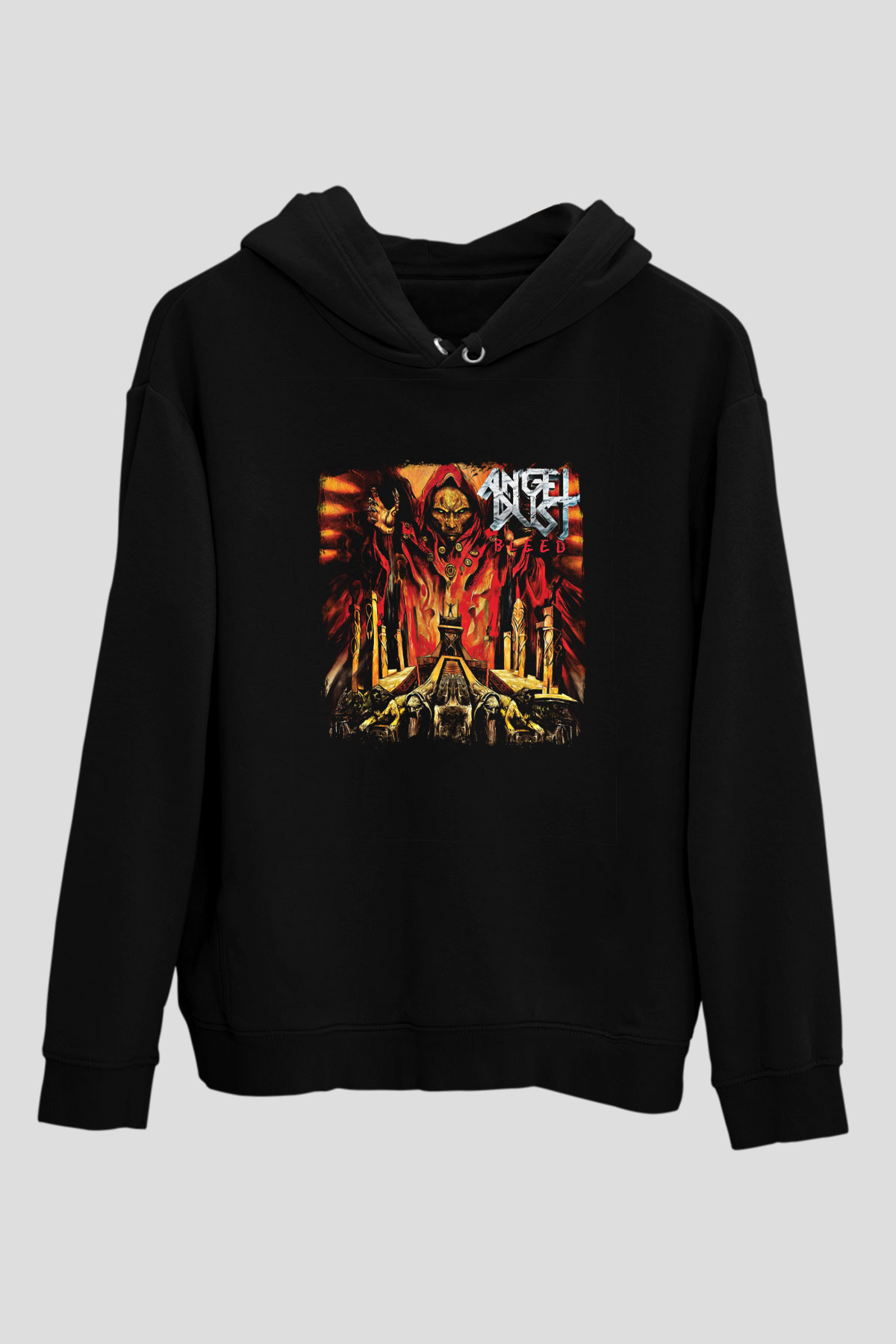 Angel Dust Baskılı Unisex Siyah Hoodie