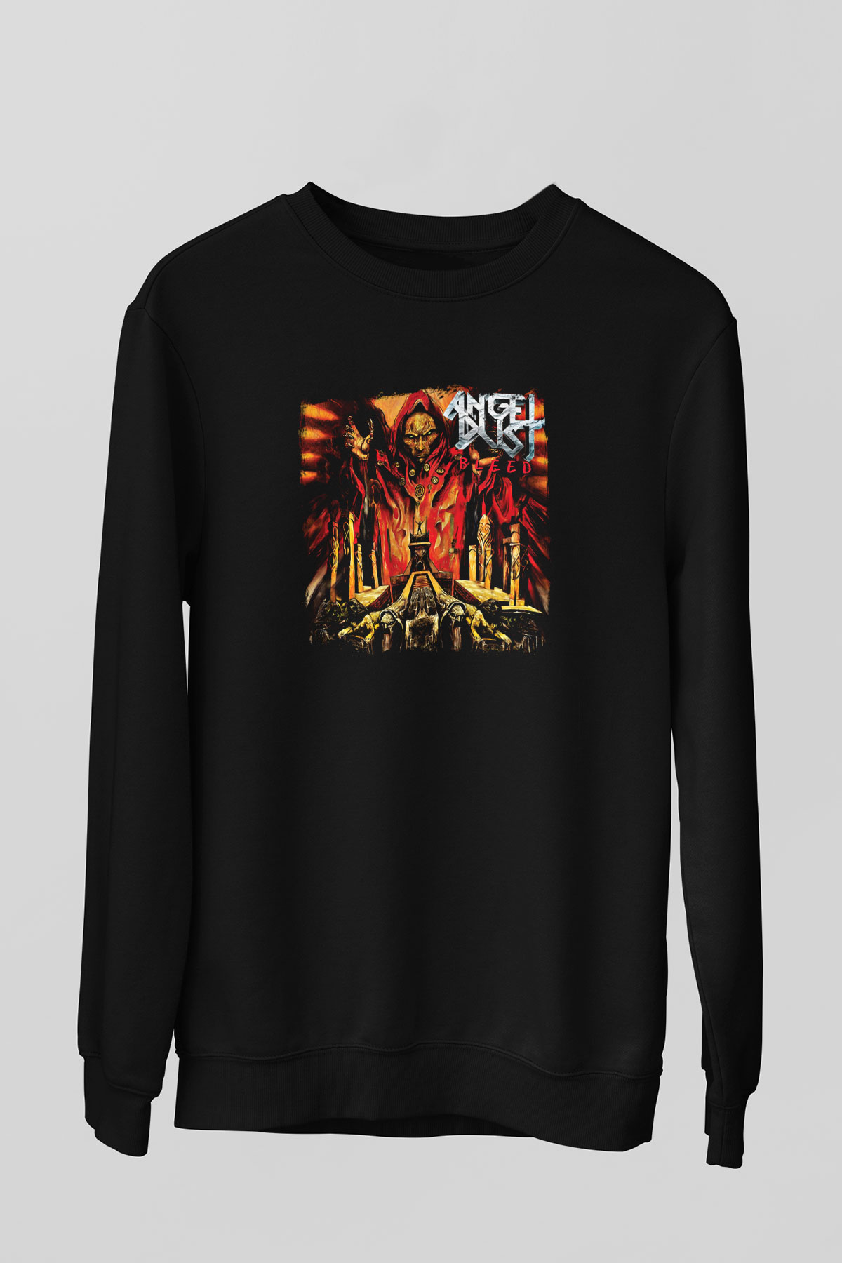 Angel Dust Baskılı Unisex Siyah Sweatshirt