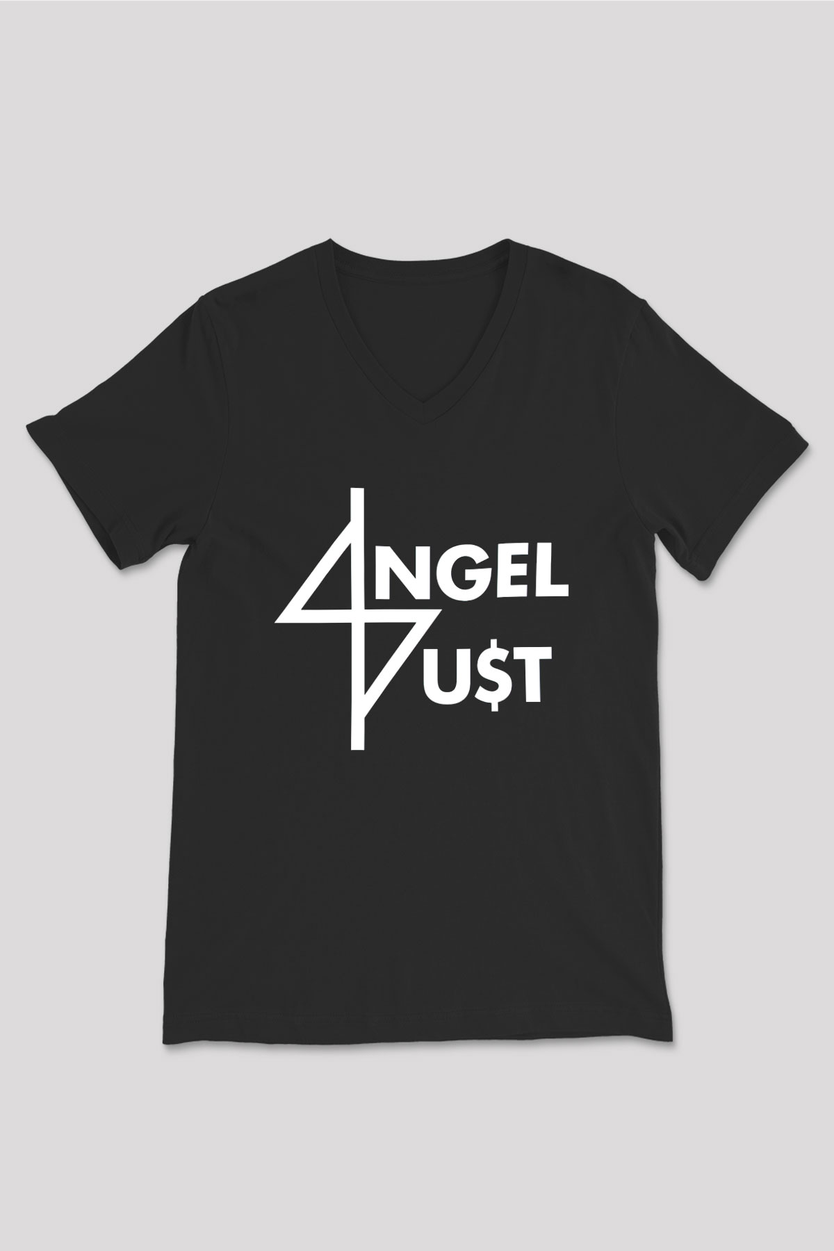 Angel Dust Siyah Unisex V Yaka Tişört