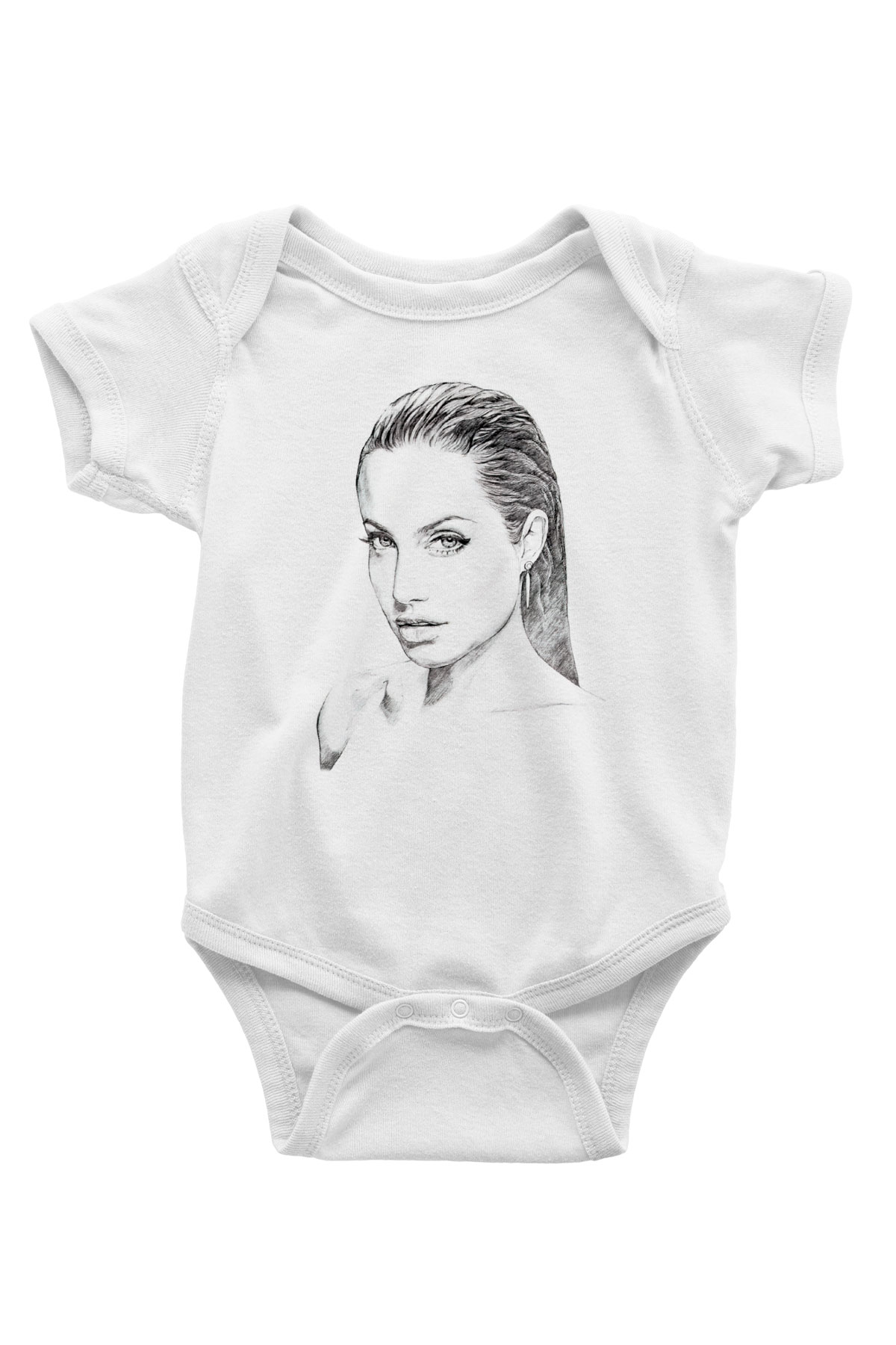 Angelina Jolie Beyaz Bebek Body - Zıbın