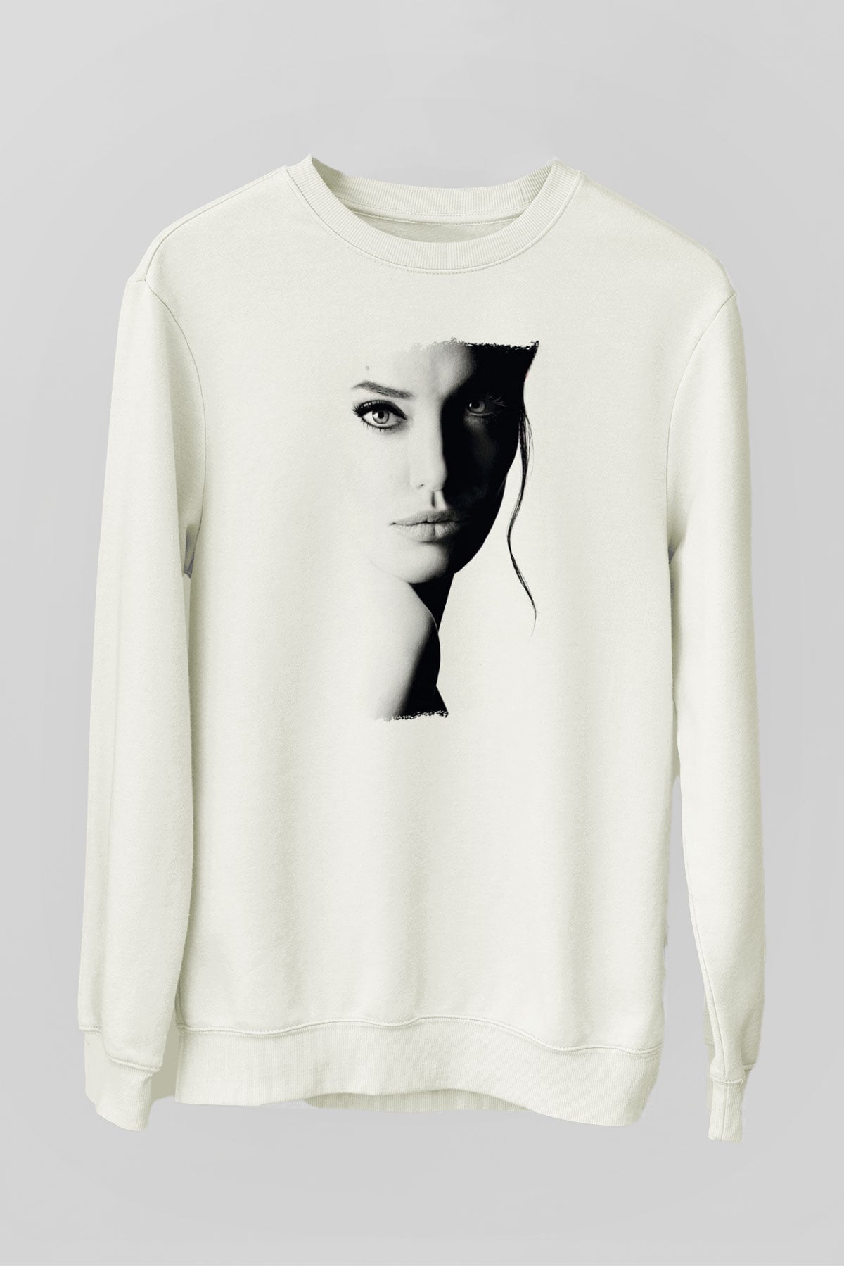 Angelina Jolie Beyaz Unisex Sweatshirt