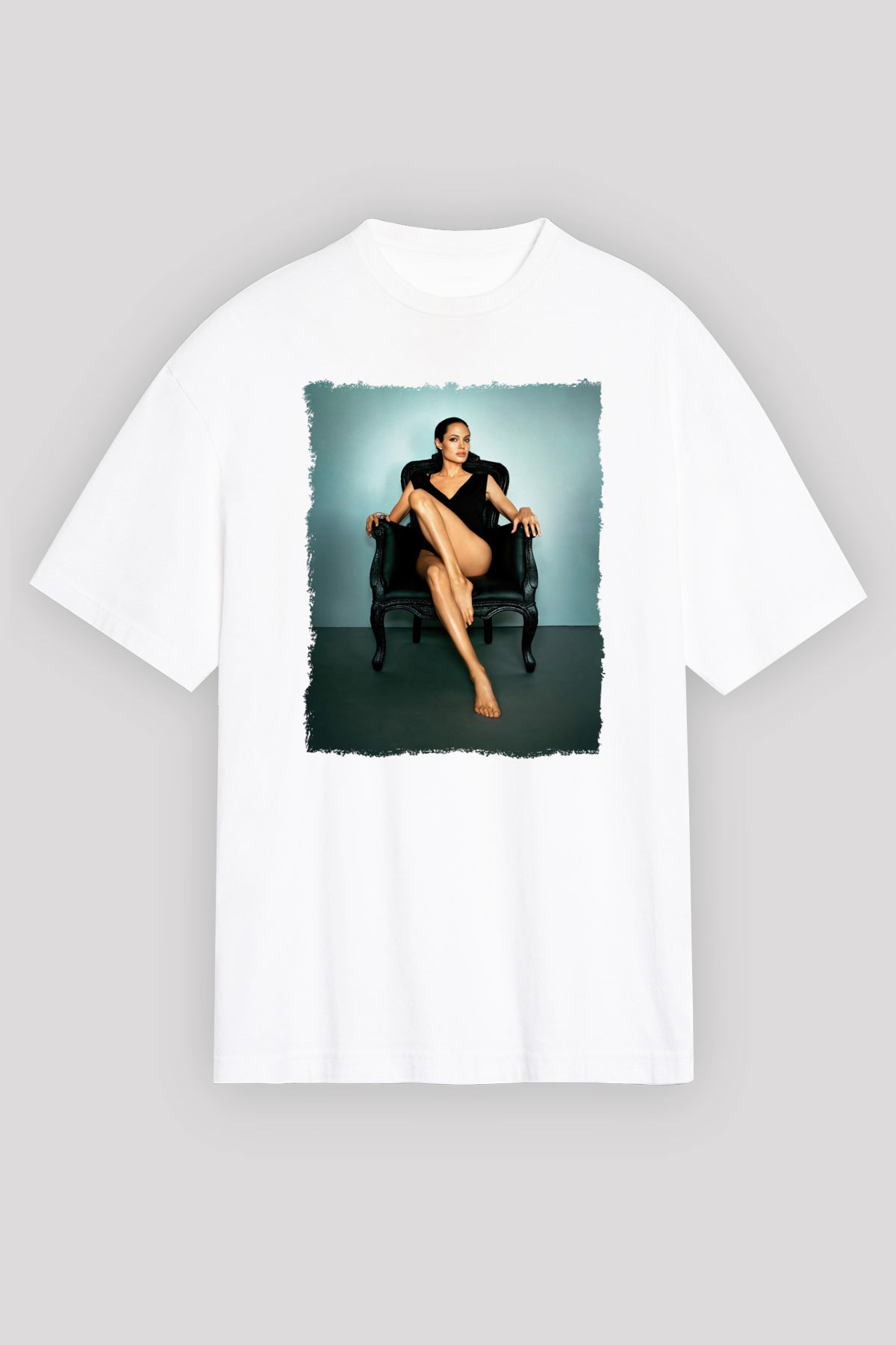 Angelina Jolie Beyaz Unisex Tişört T-Shirt - TişörtFabrikası
