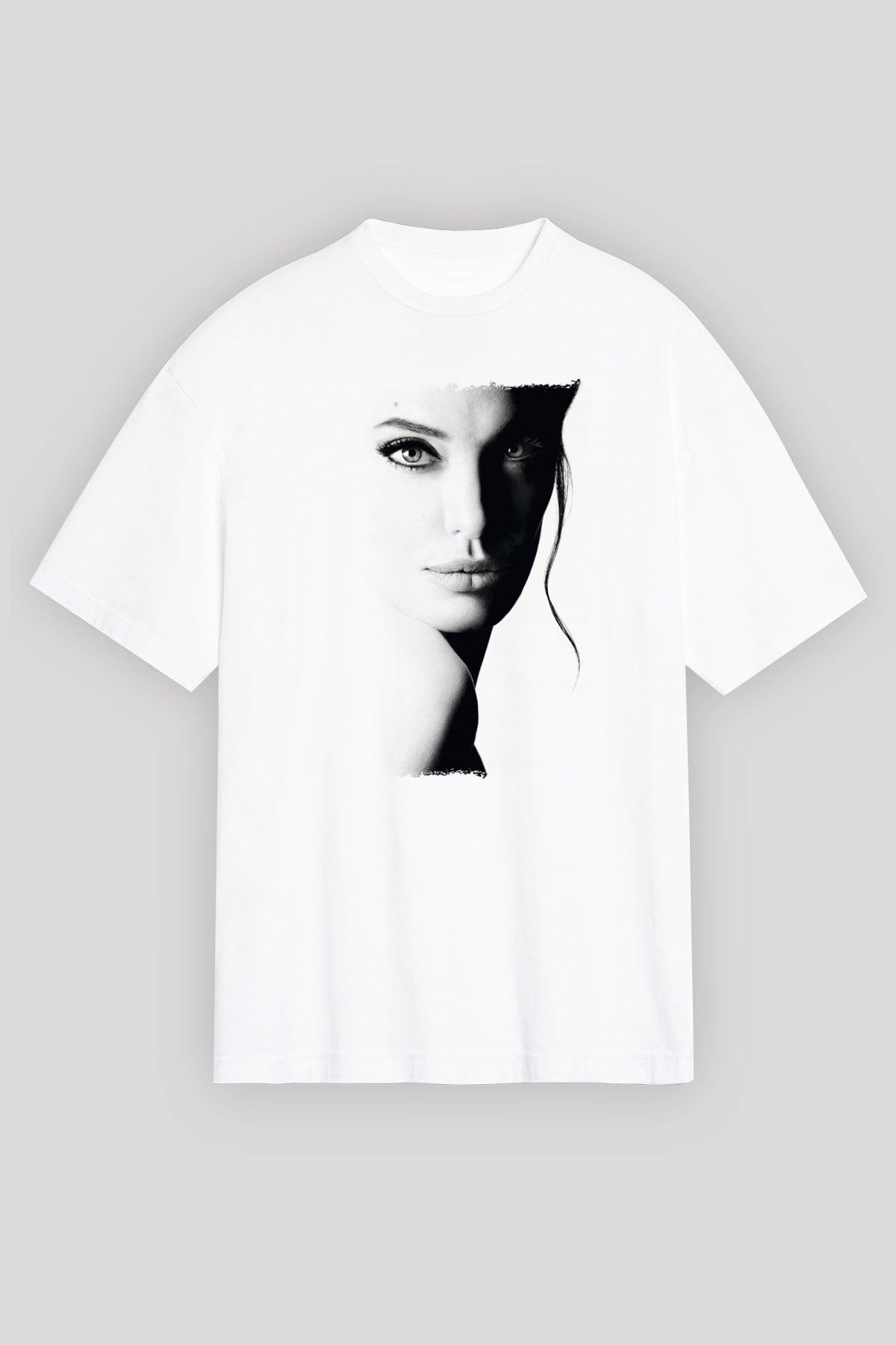 Angelina Jolie Beyaz Unisex Tişört T-Shirt - TişörtFabrikası