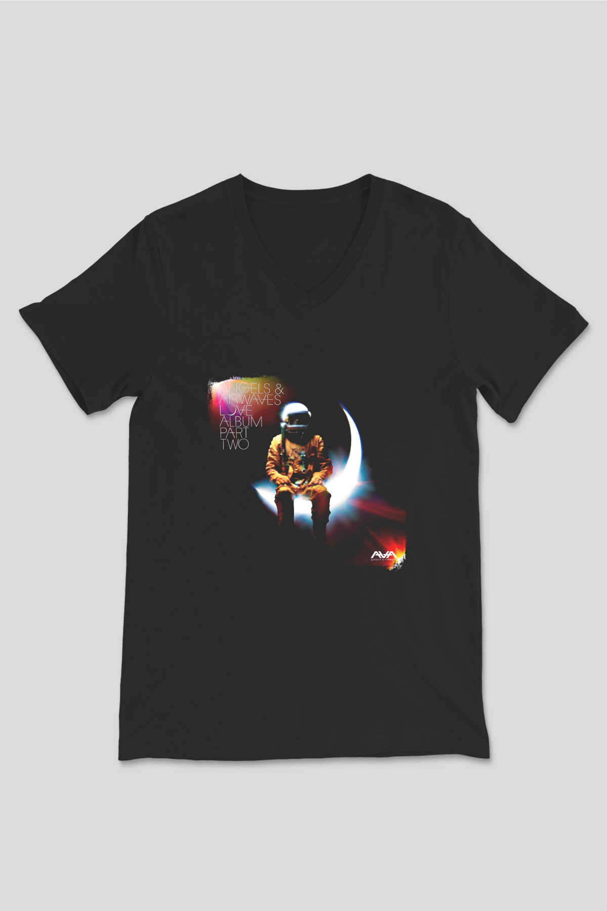 Angels and Airwaves Baskılı Unisex Siyah V Yaka Tişört