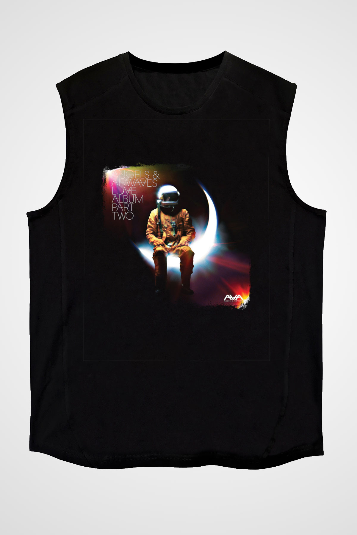 Angels and Airwaves Baskılı Unisex Siyah Kolsuz Tişört