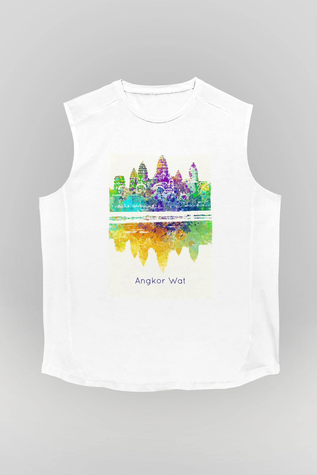 Angkor Vat Beyaz Unisex Kolsuz Tişört