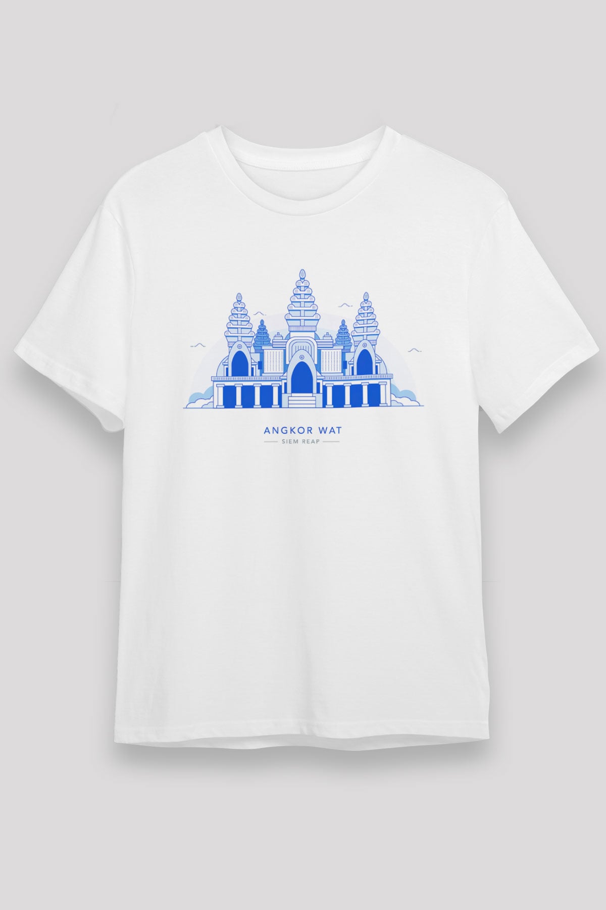 Angkor Vat Beyaz Unisex Tişört T-Shirt - TişörtFabrikası