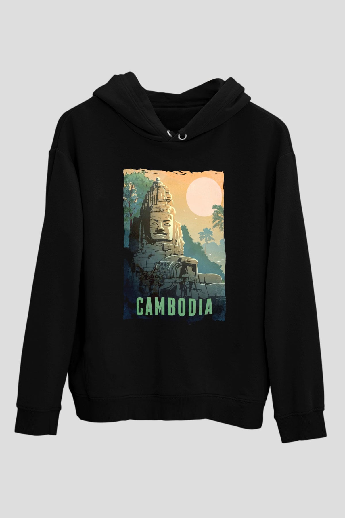 Angkor Vat Siyah Unisex Hoodie