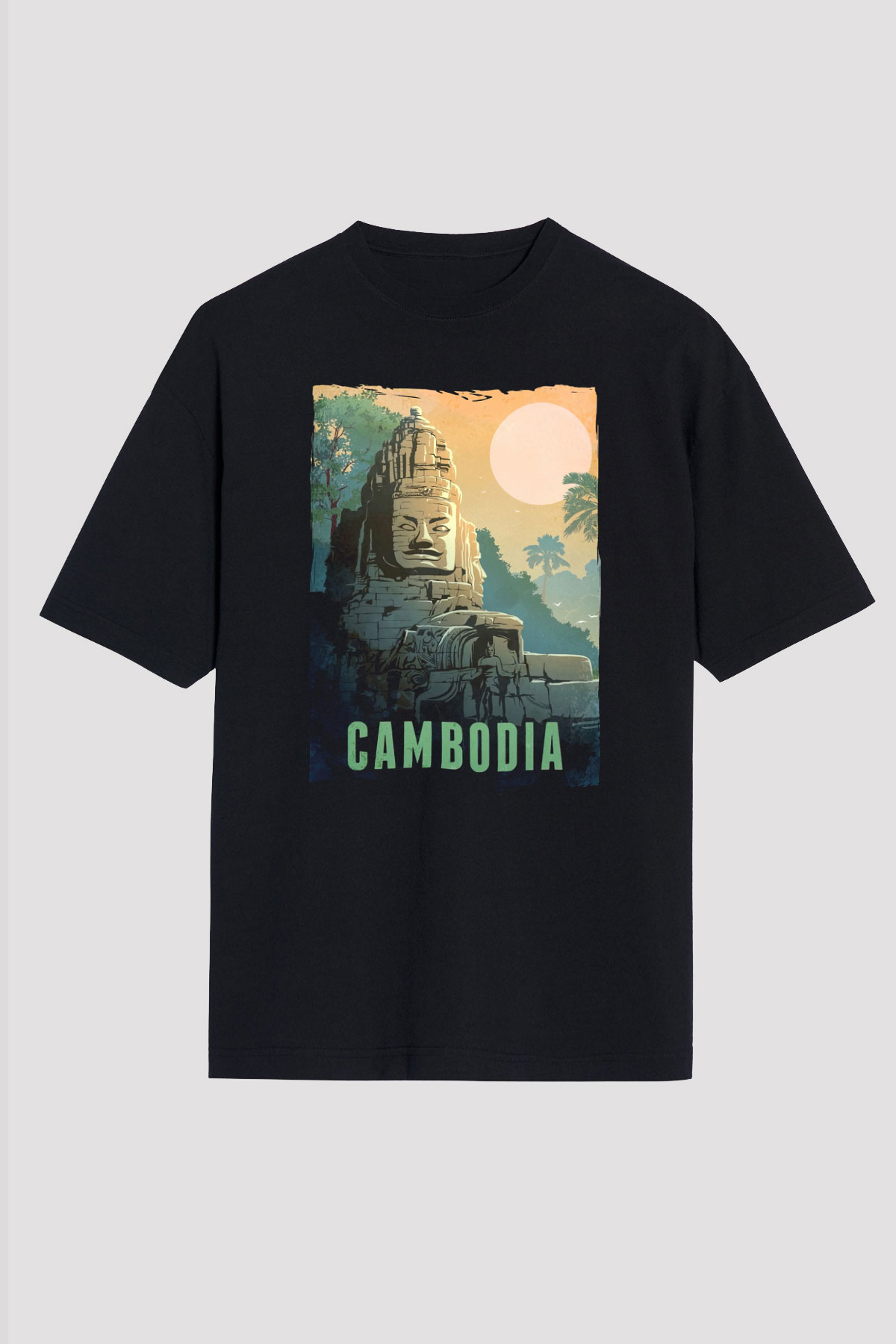 Angkor Vat Siyah Unisex Tişört T-Shirt - TişörtFabrikası