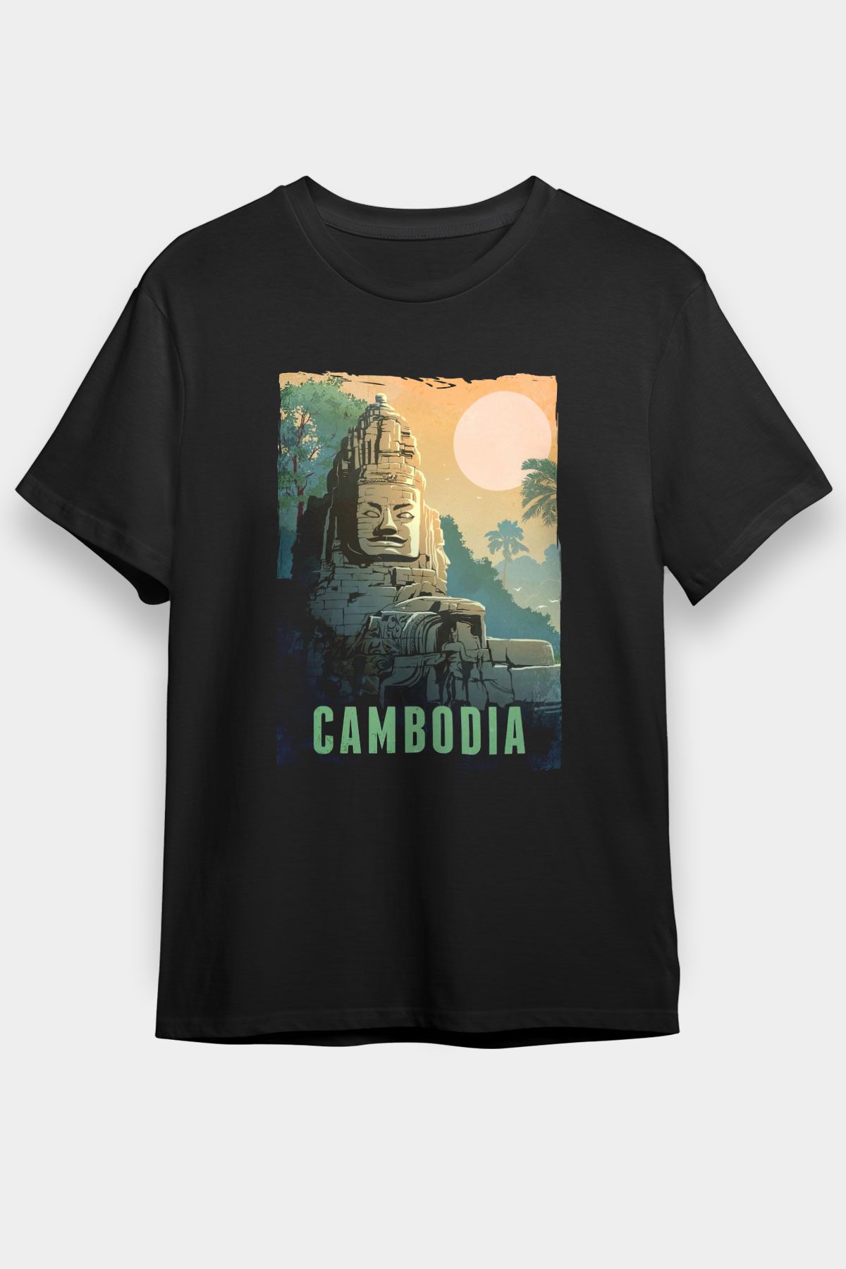 Angkor Vat Siyah Unisex Tişört T-Shirt - TişörtFabrikası