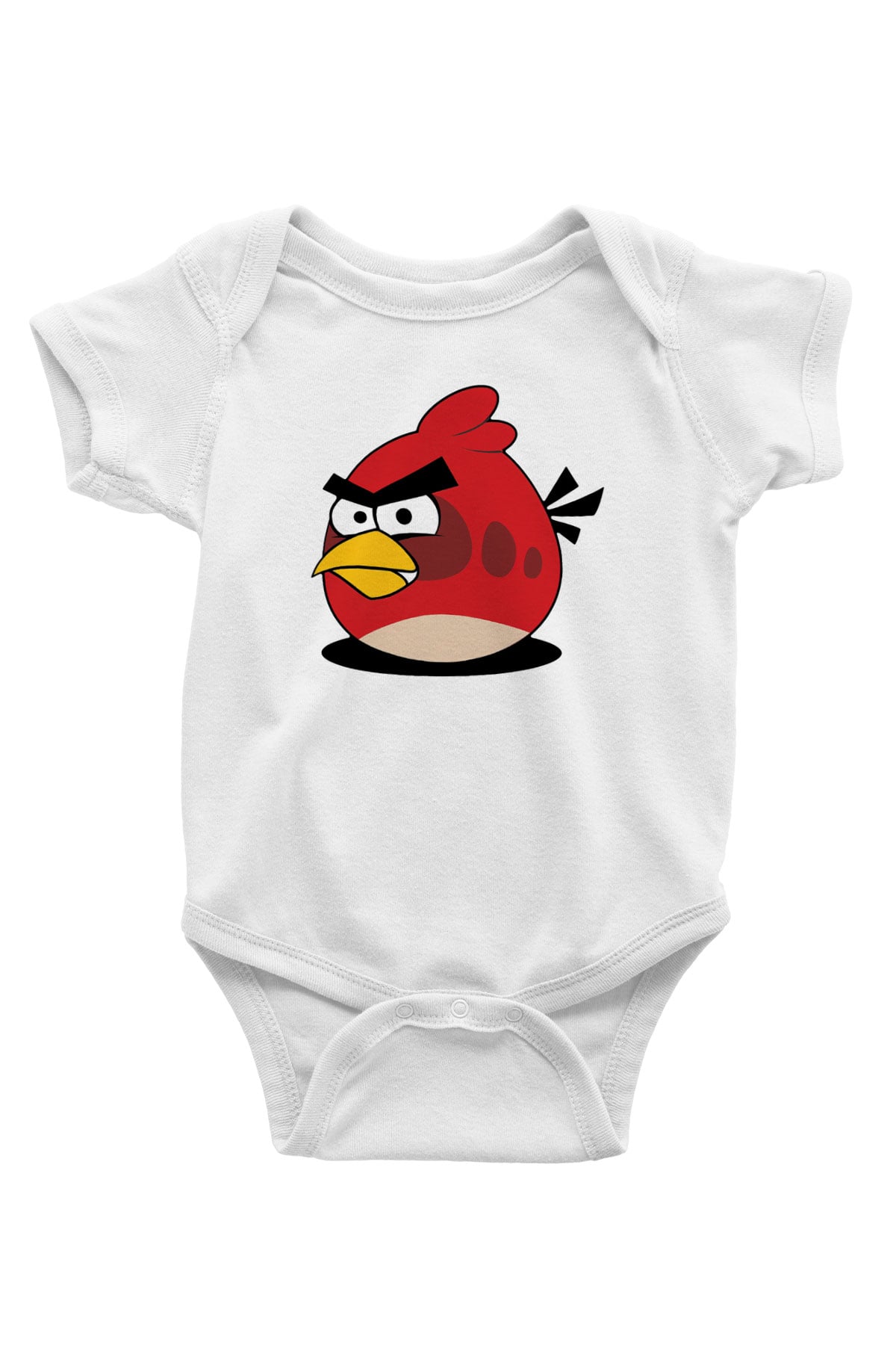 Angry Birds Baskılı Beyaz Unisex Bebek Body - Zıbın