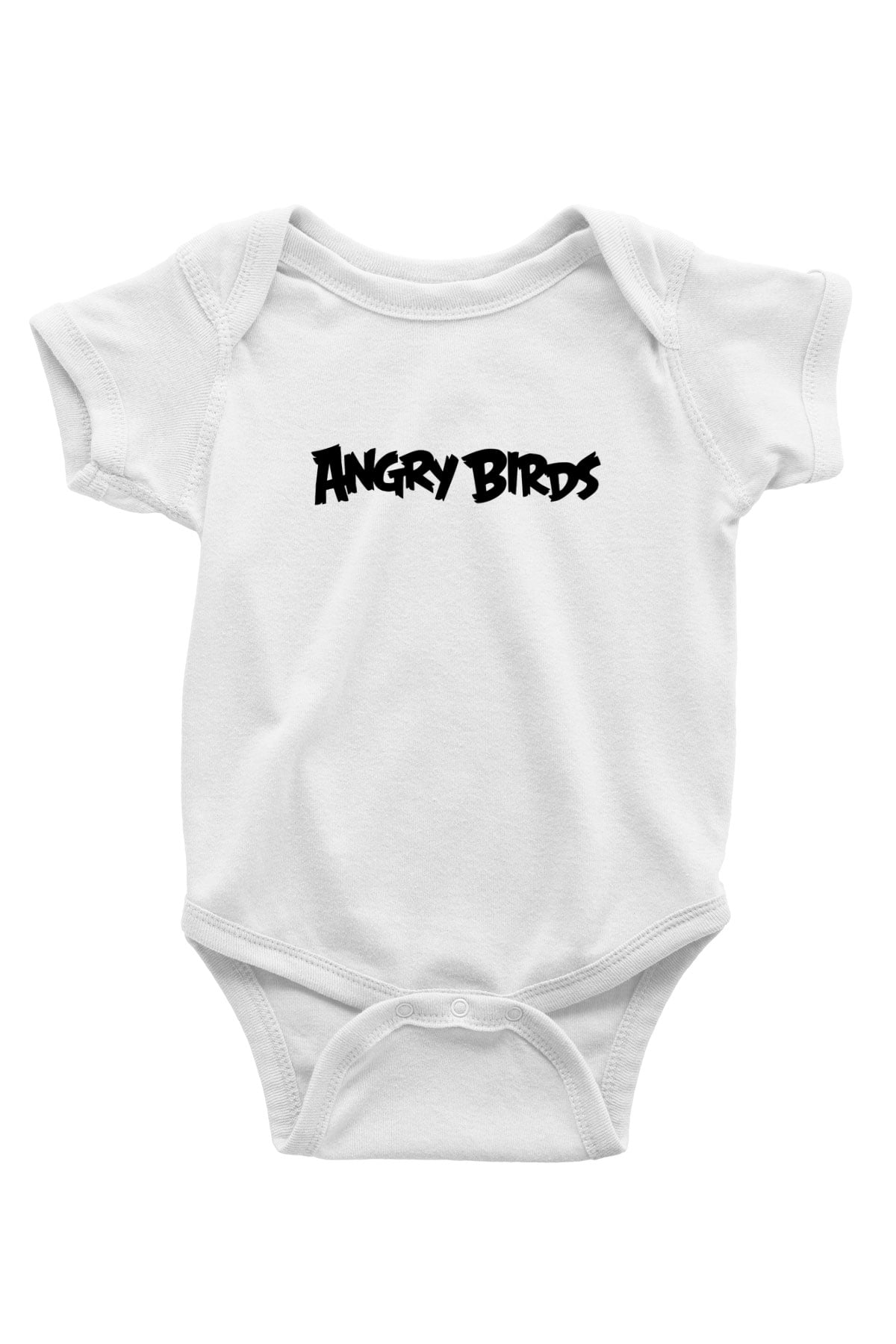 Angry Birds Baskılı Beyaz Unisex Bebek Body - Zıbın