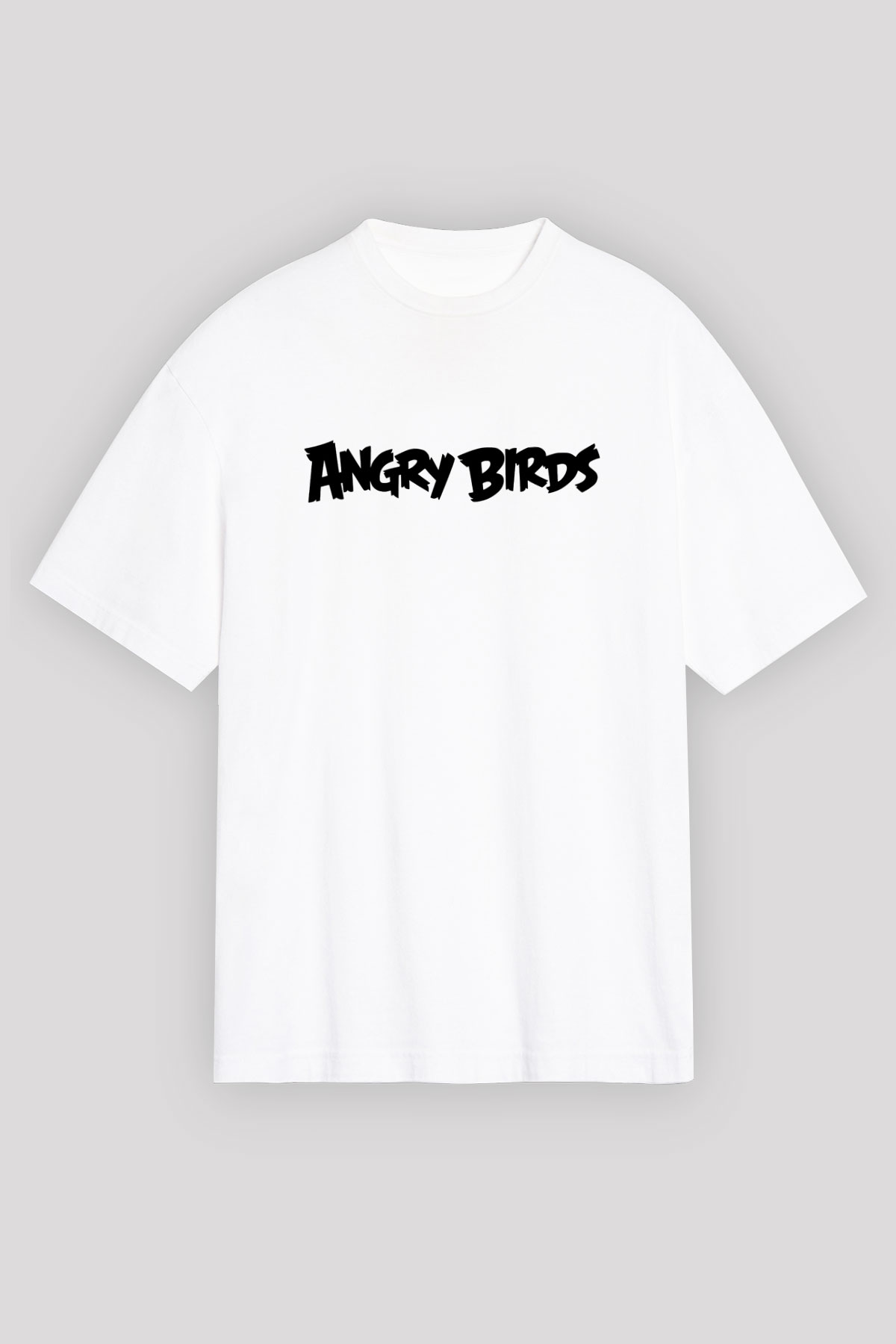 Angry Birds Beyaz Unisex Oversize Tişört T-Shirt
