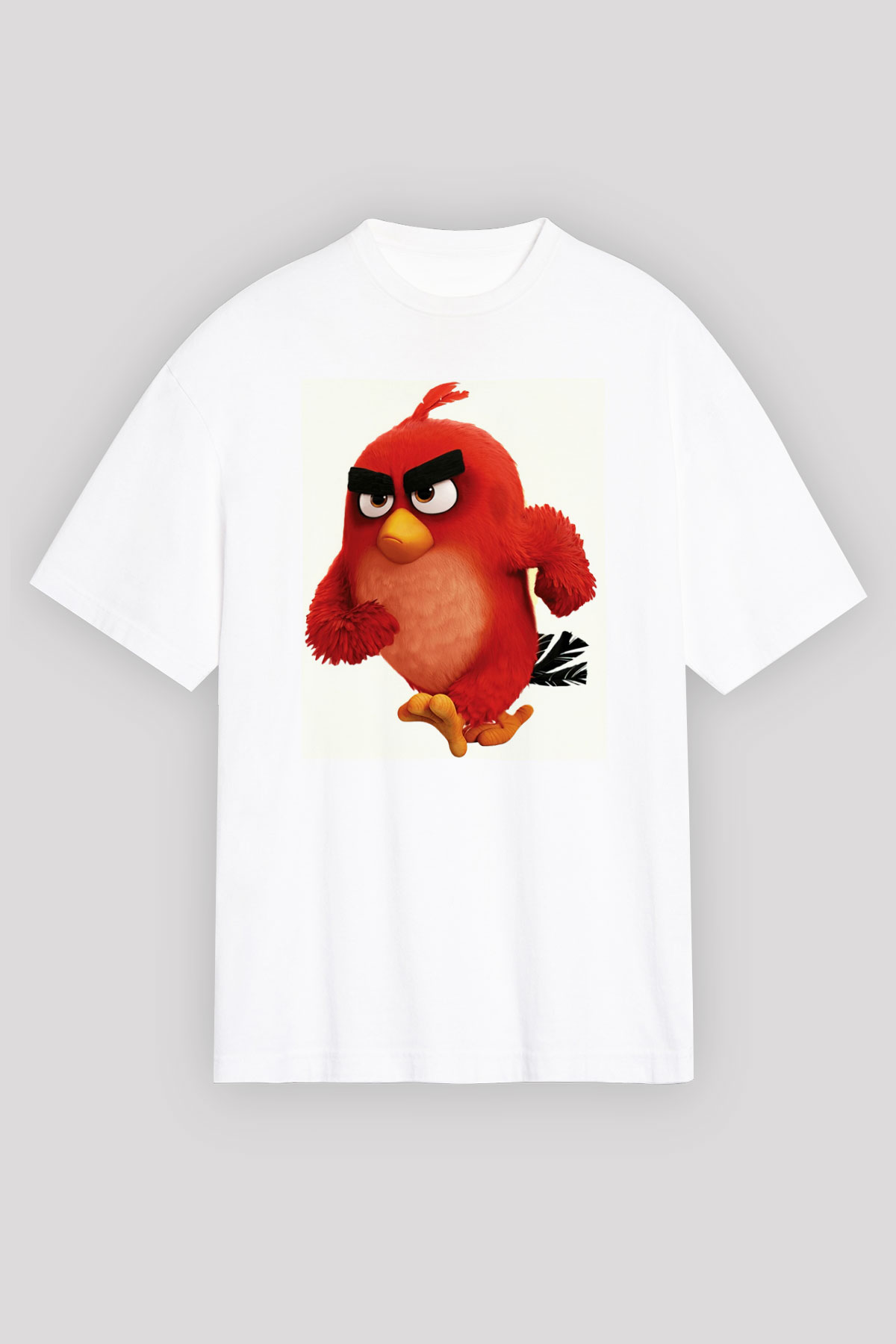 Angry Birds Beyaz Unisex Oversize Tişört T-Shirt