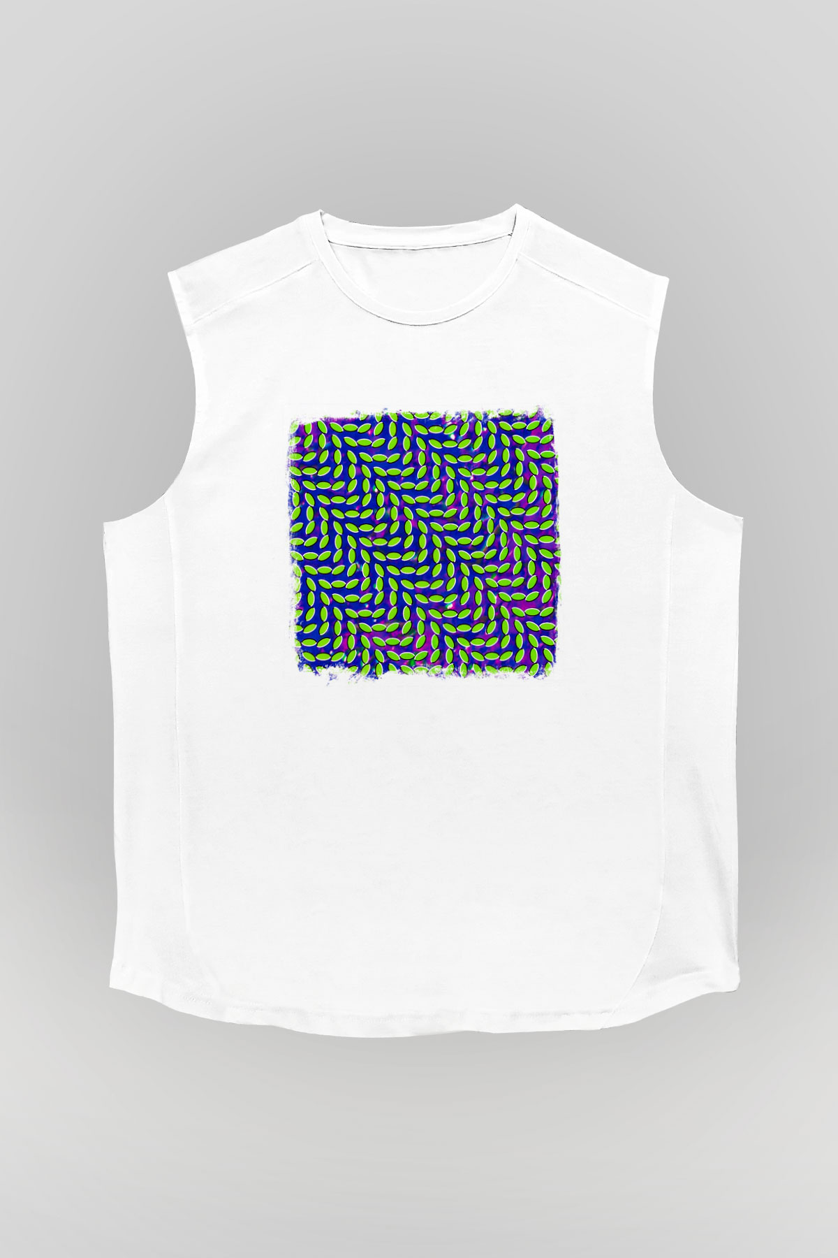 Animal Collective Baskılı Unisex Beyaz Kolsuz Tişört