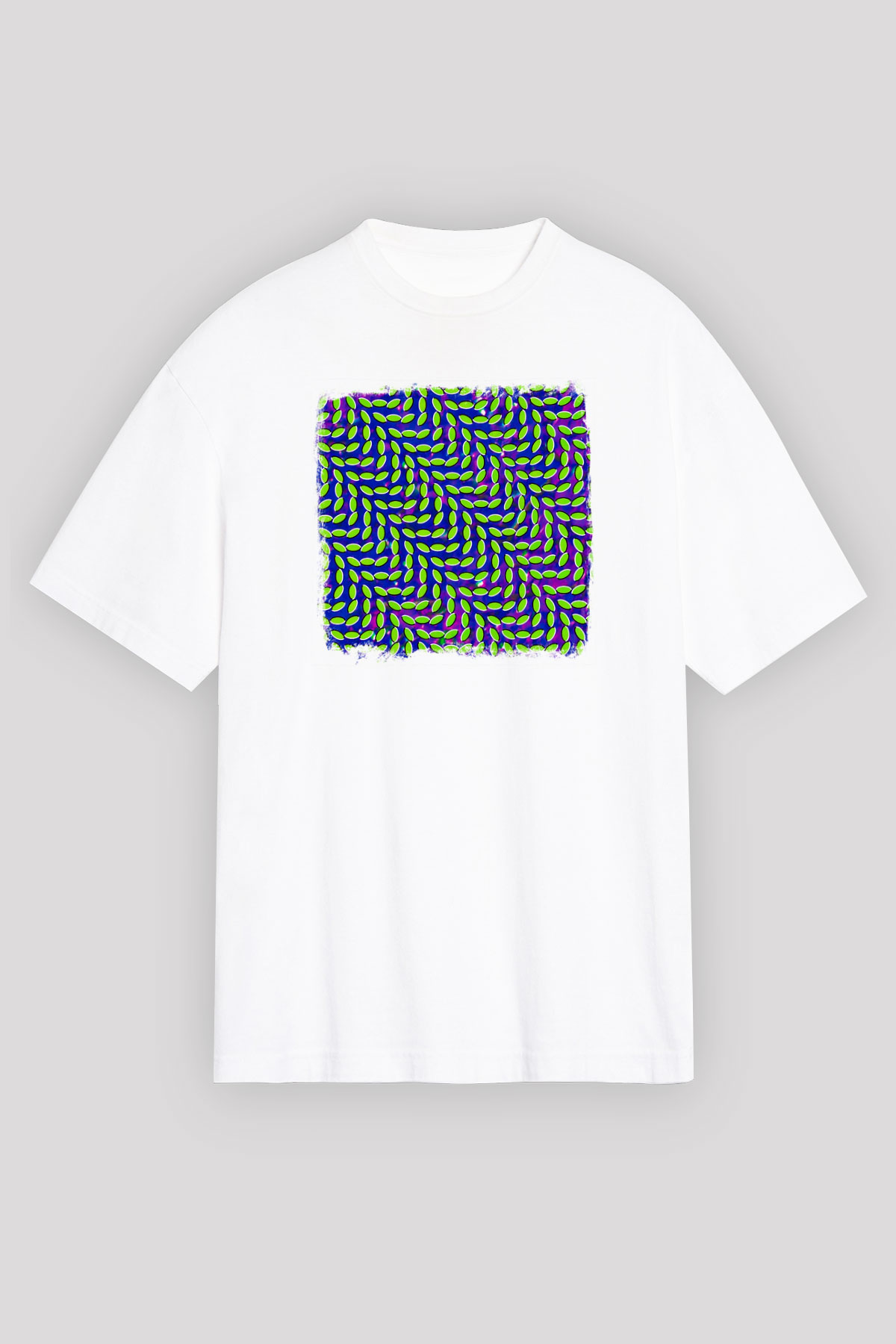 Animal Collective Baskılı Unisex Beyaz Oversize Tişört
