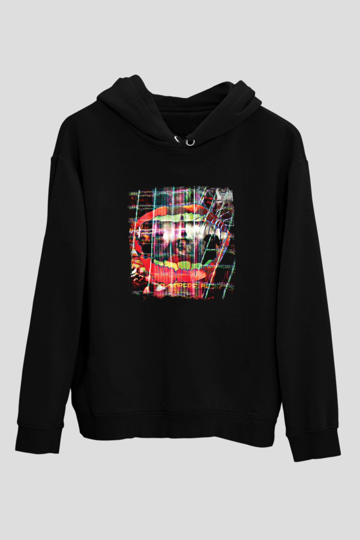 Animal Collective Baskılı Unisex Siyah Hoodie