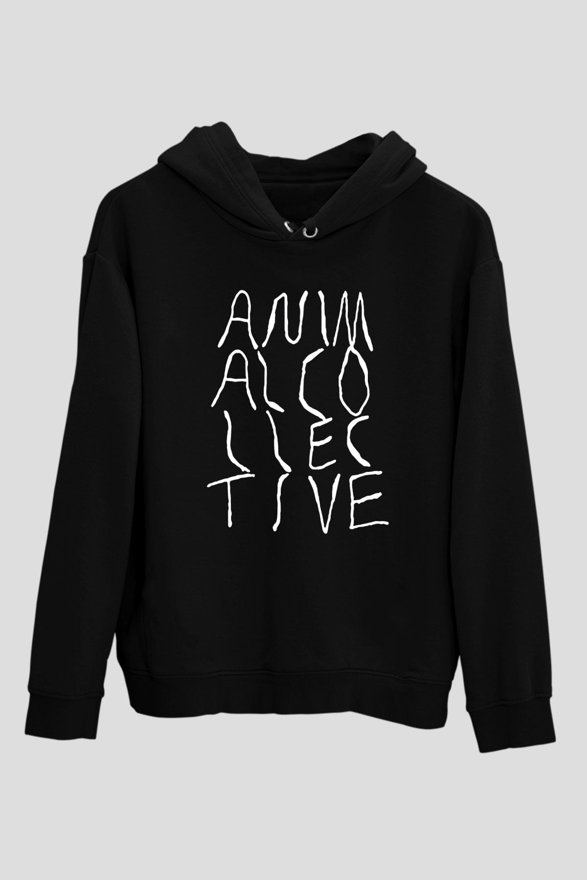Animal Collective Siyah Unisex Kapüşonlu Sweatshirt
