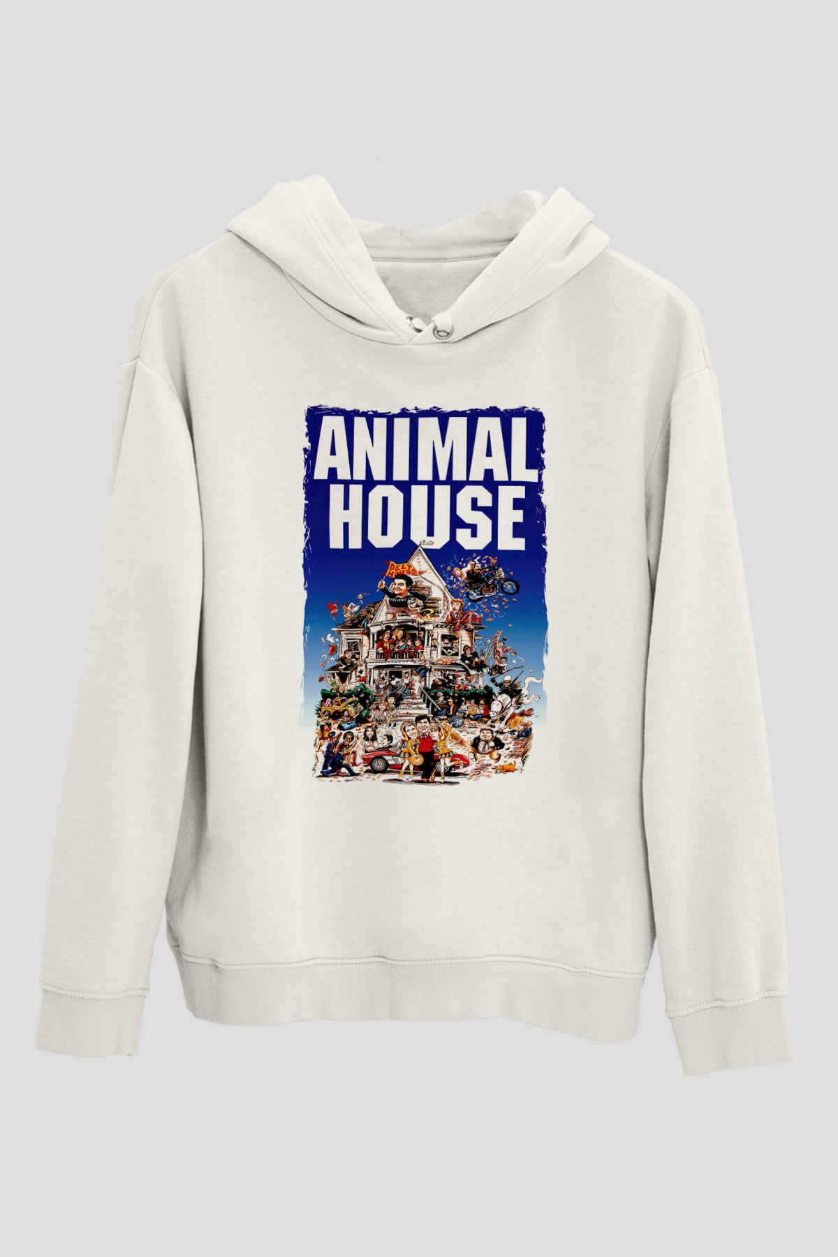 Animal House Beyaz Unisex Hoodie