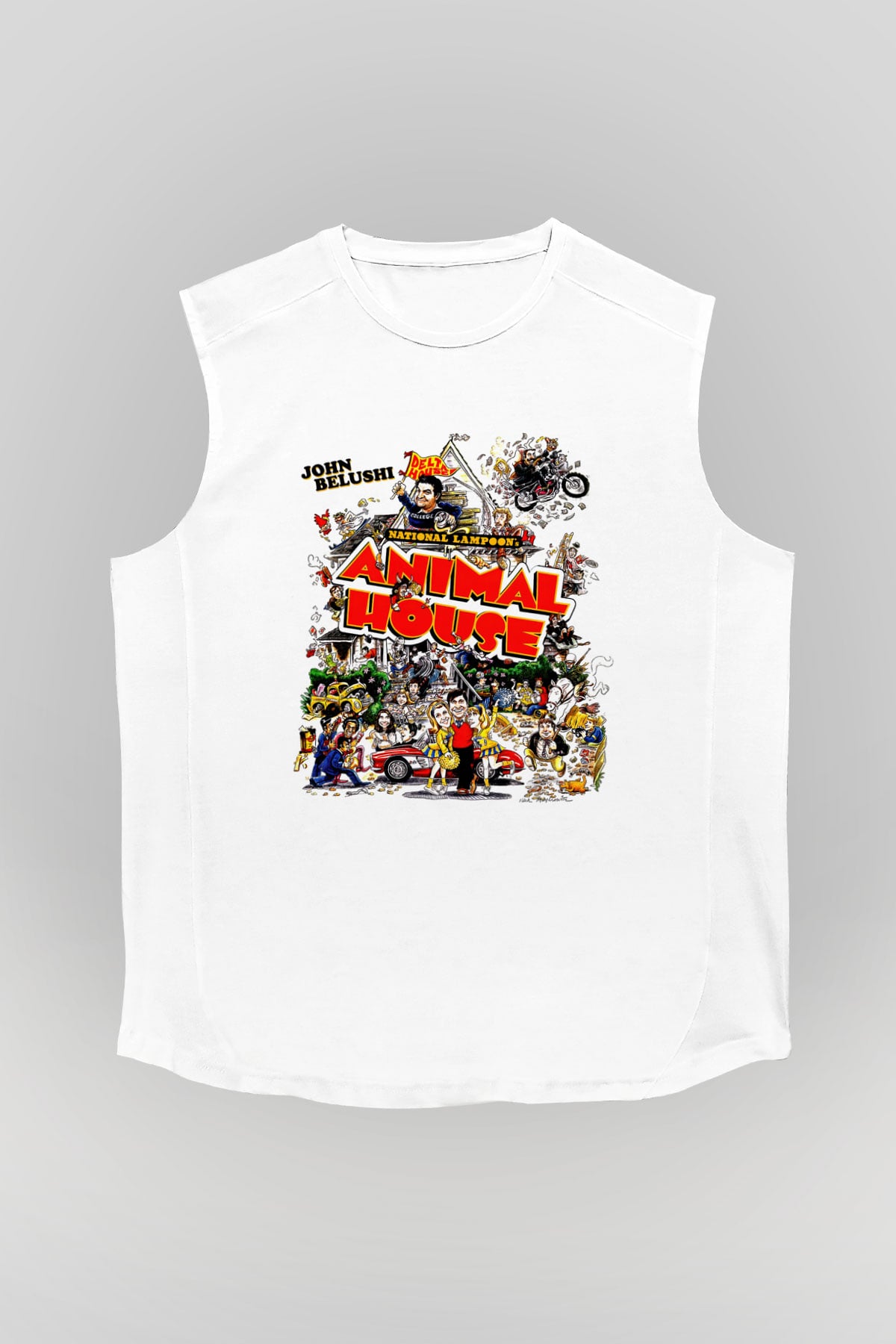 Animal House Beyaz Unisex  Kolsuz Tişört