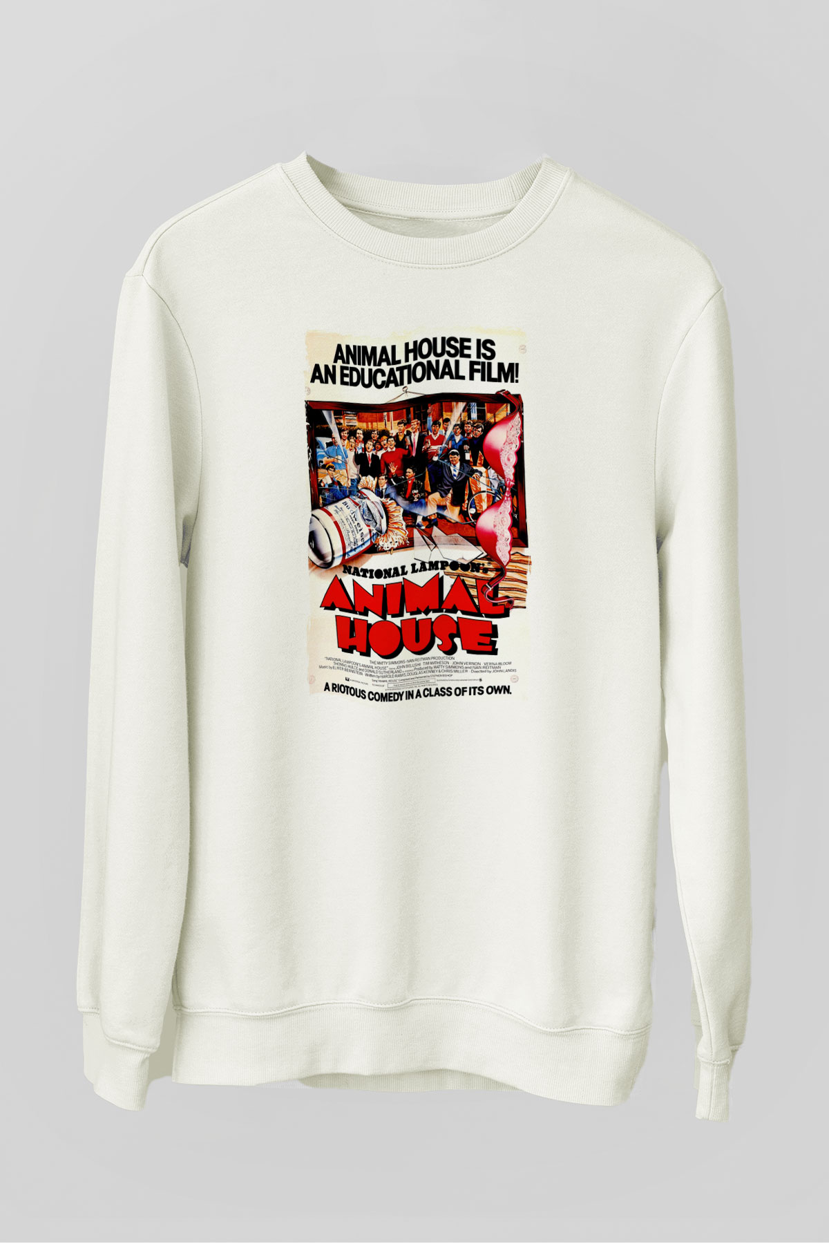 Animal House Beyaz Unisex  Sweatshirt
