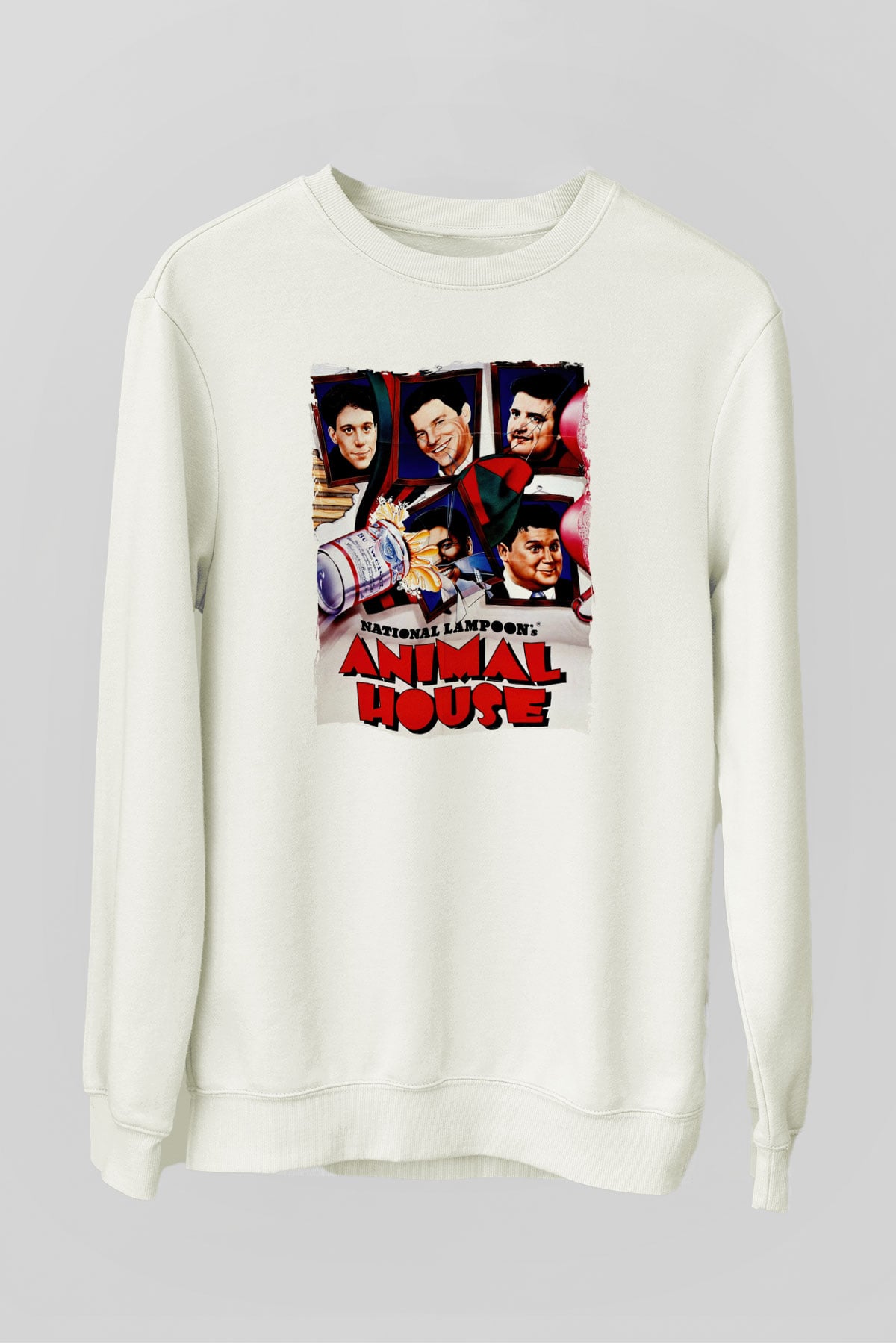 Animal House Beyaz Unisex  Sweatshirt