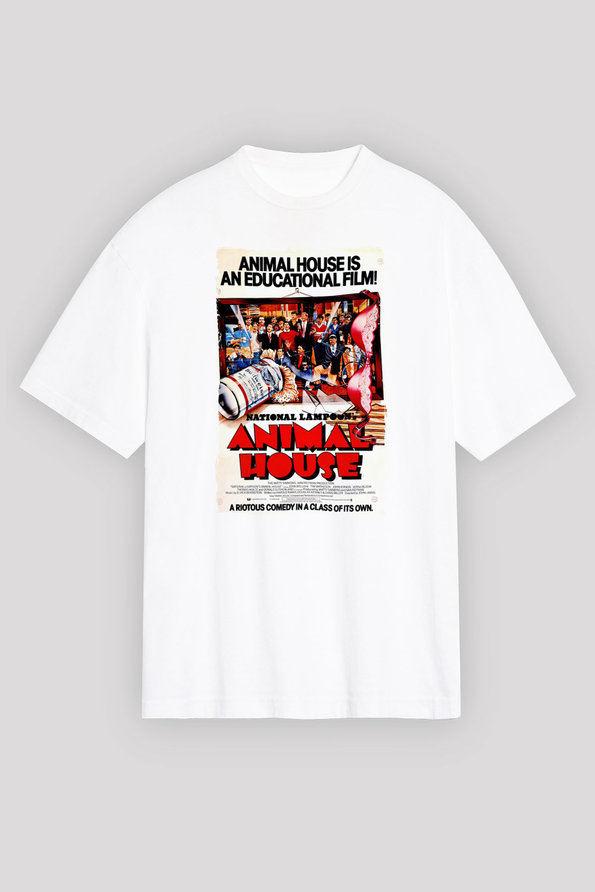 Animal House Beyaz Unisex Tişört
