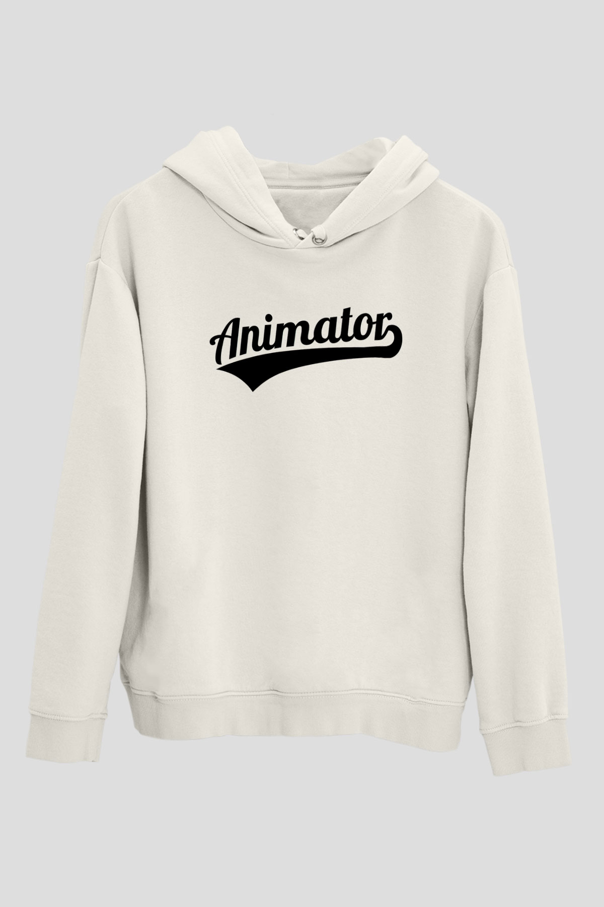 Animatör Beyaz Unisex Kapüşonlu Sweatshirt